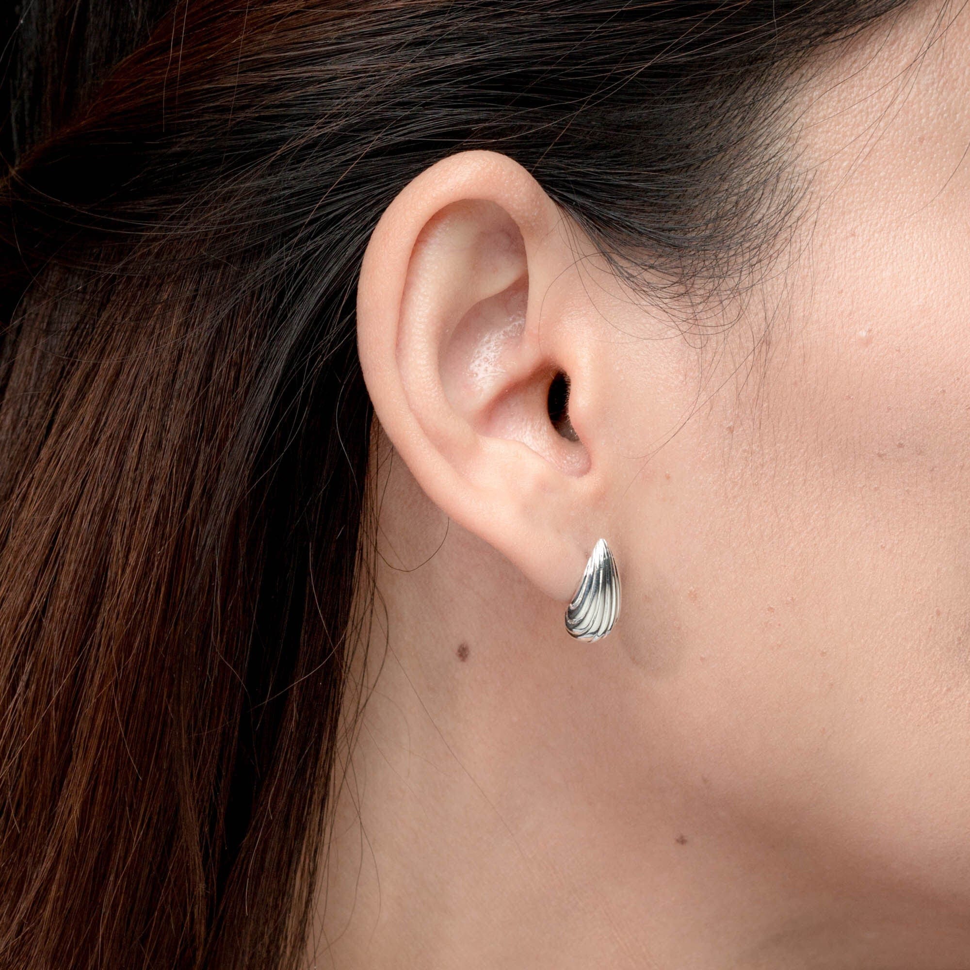 Aliana Textured Teardrop Earrings - Image 2