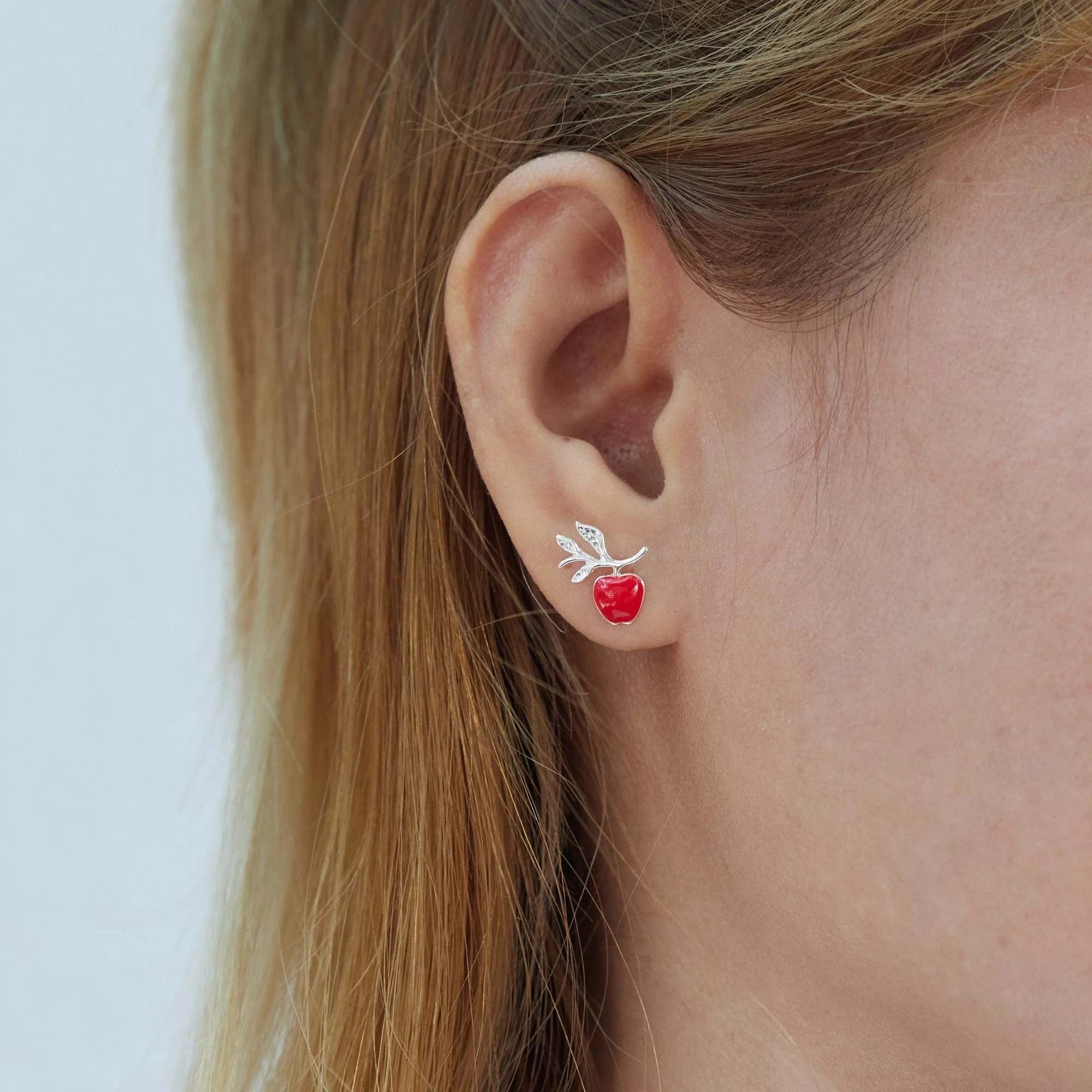 Apple Branch Stud Earrings - Image 2