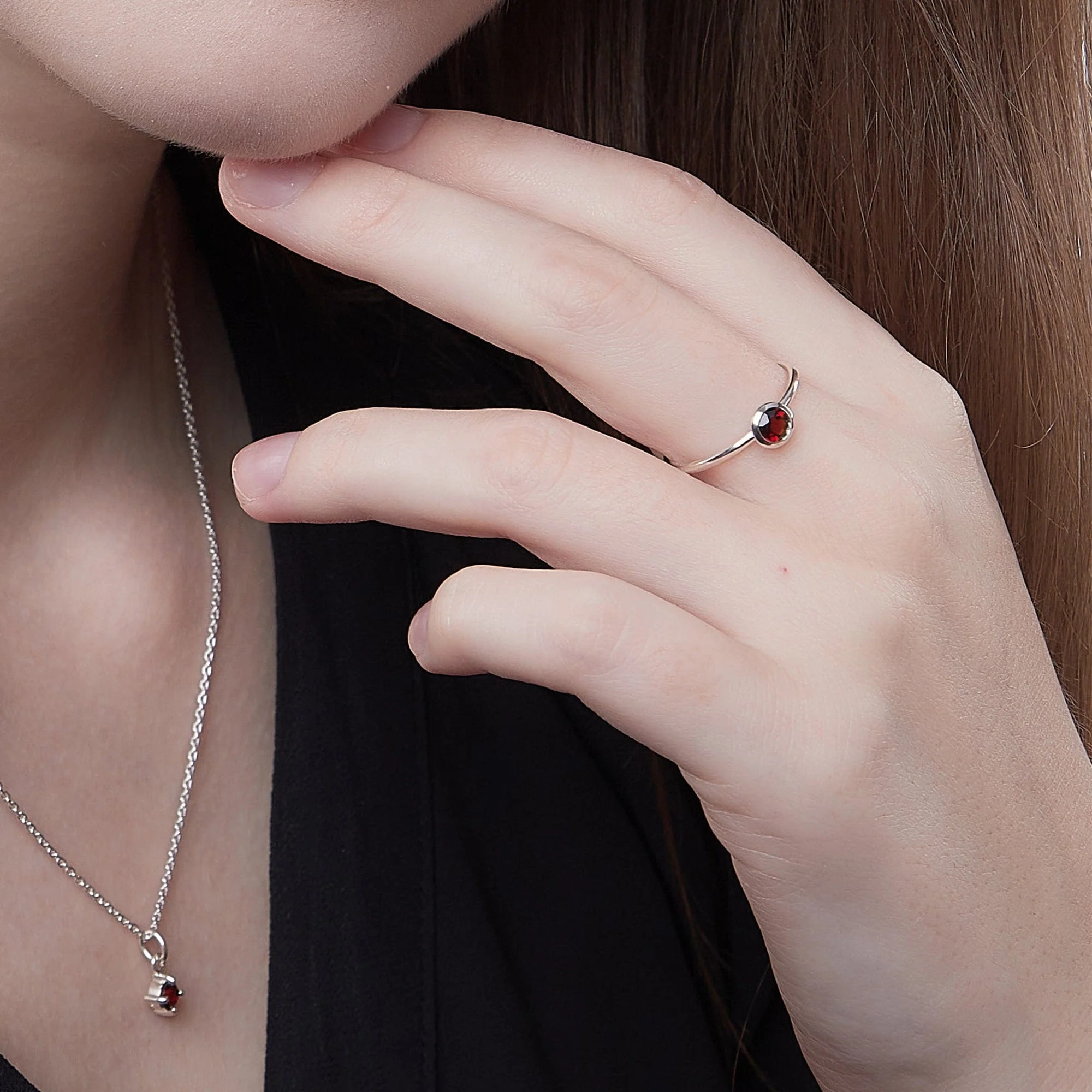 Aria Bezel Gemstone Ring - Image 6