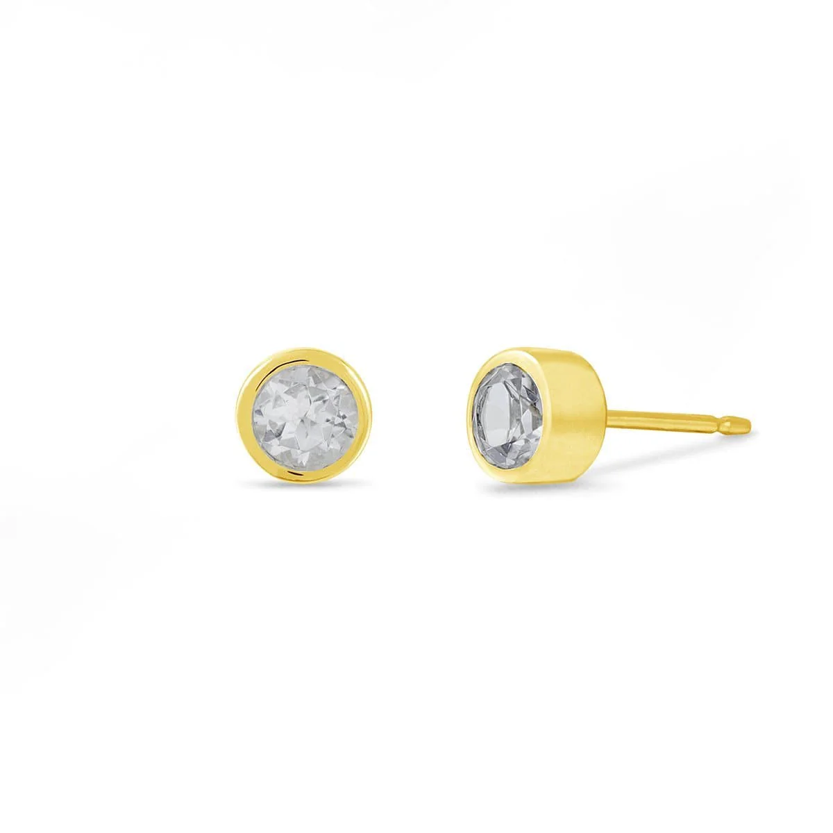 Aria Bezel Gemstone Studs - Image 3