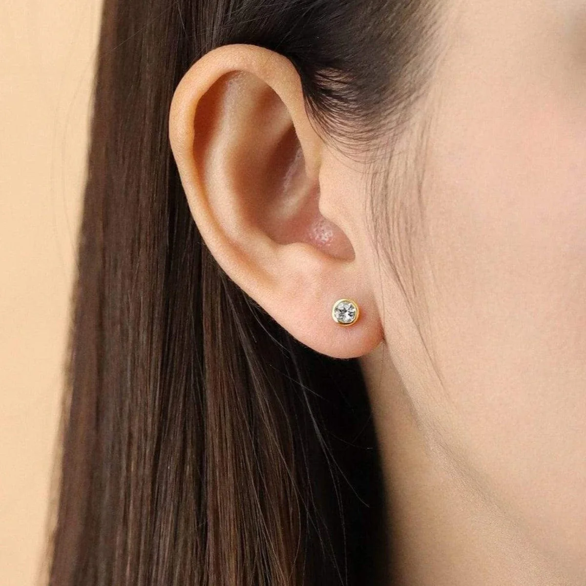 Aria Bezel Gemstone Studs - Image 4