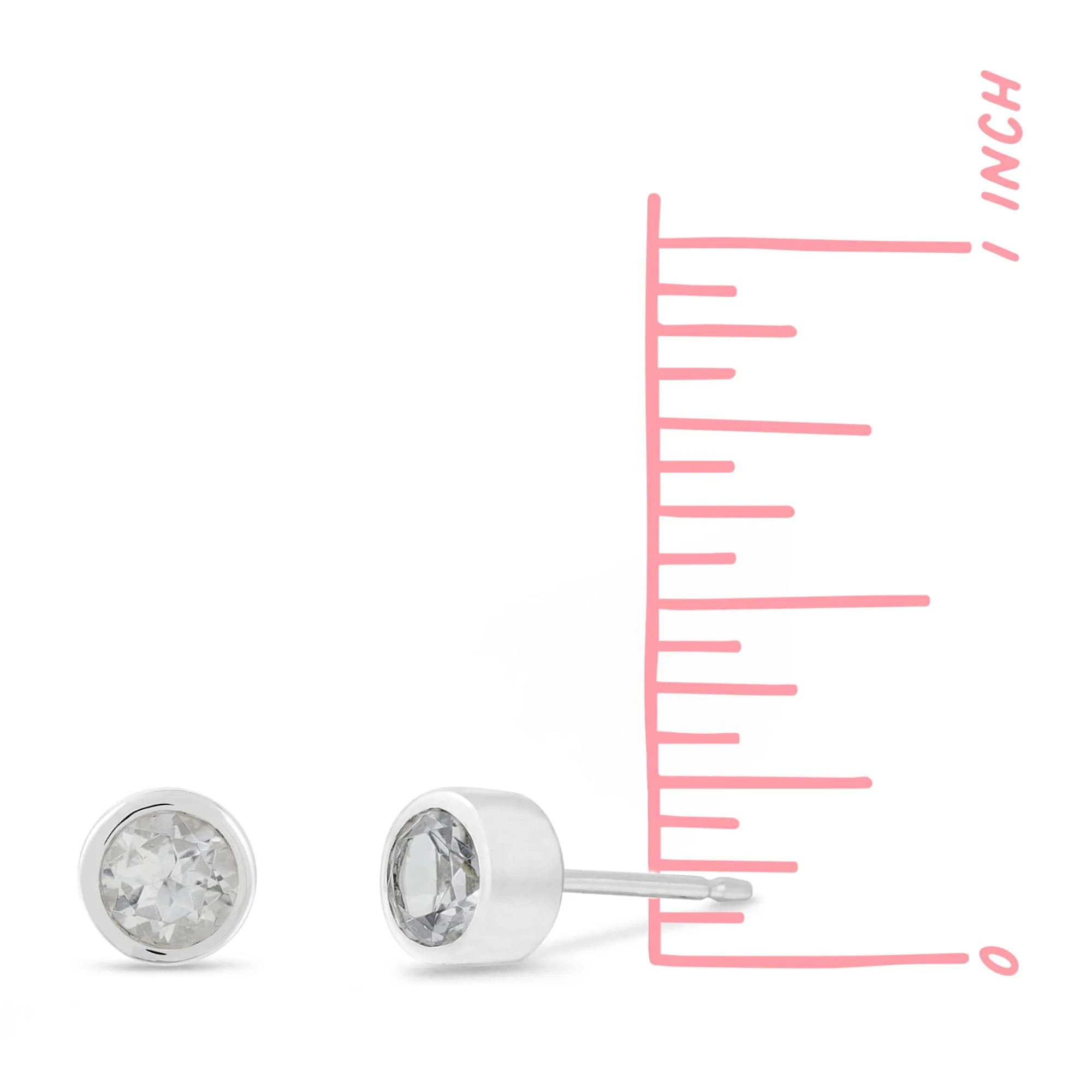 Aria Bezel Gemstone Studs - Image 5