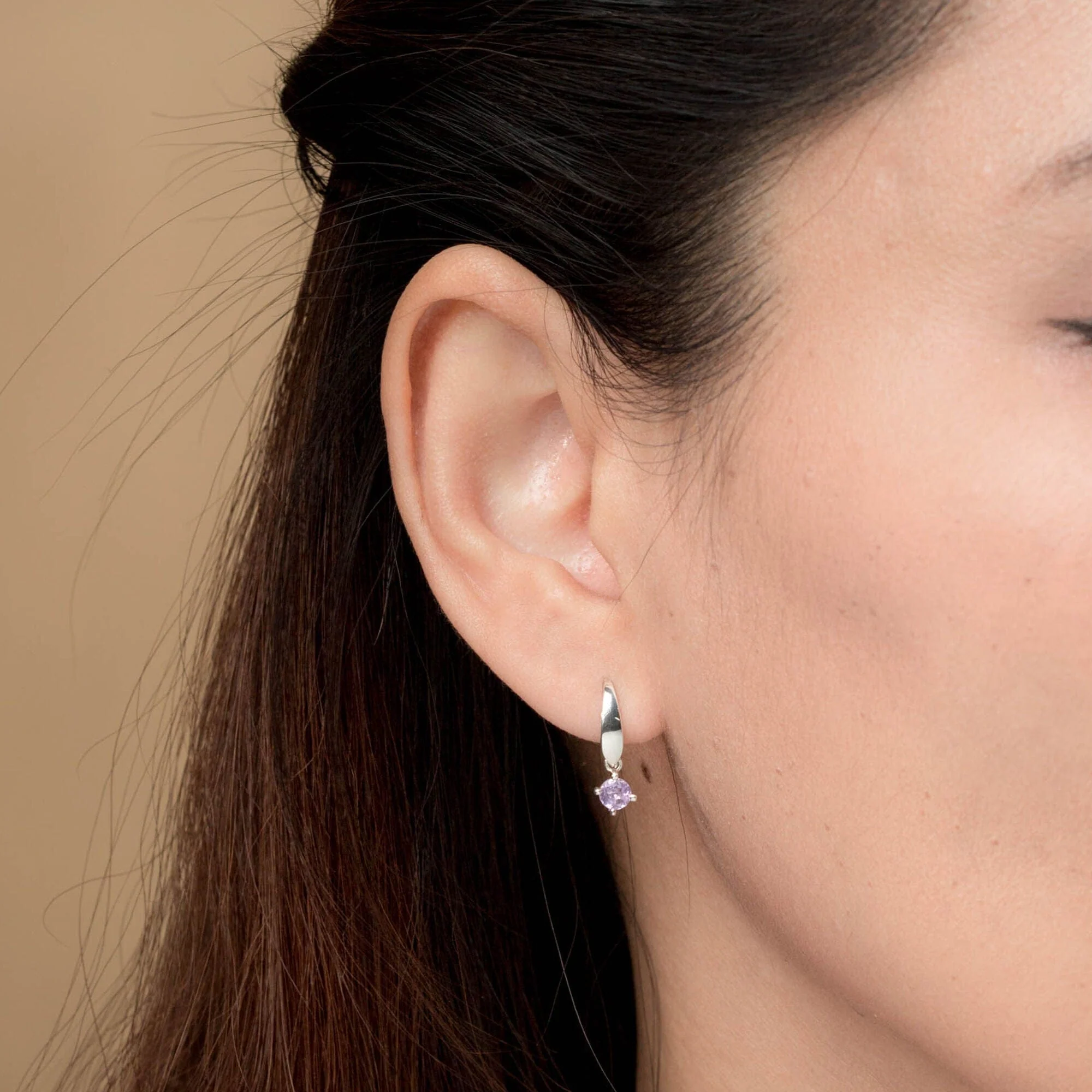 Aria Gemstone Open Drop Earring With Stone - Image 2