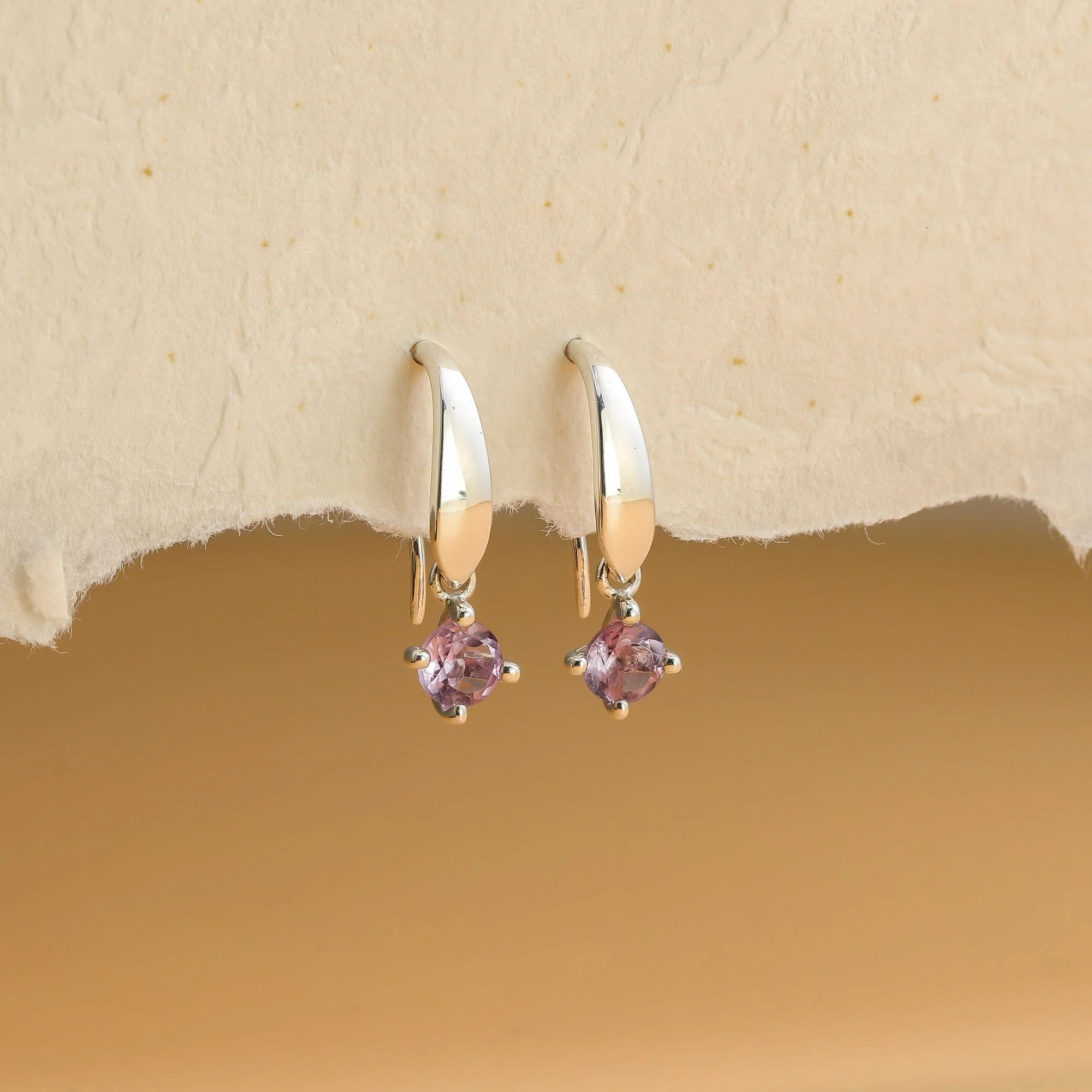 Aria Gemstone Open Drop Earring With Stone - Image 3