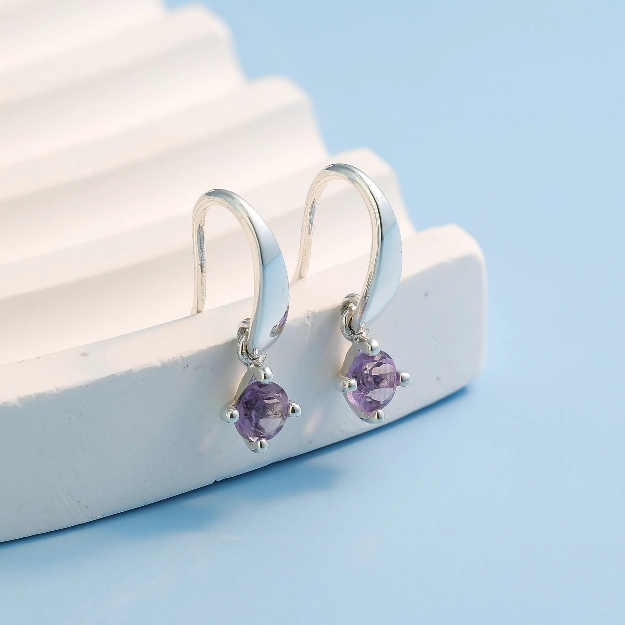 Aria Gemstone Open Drop Earring With Stone - Image 4