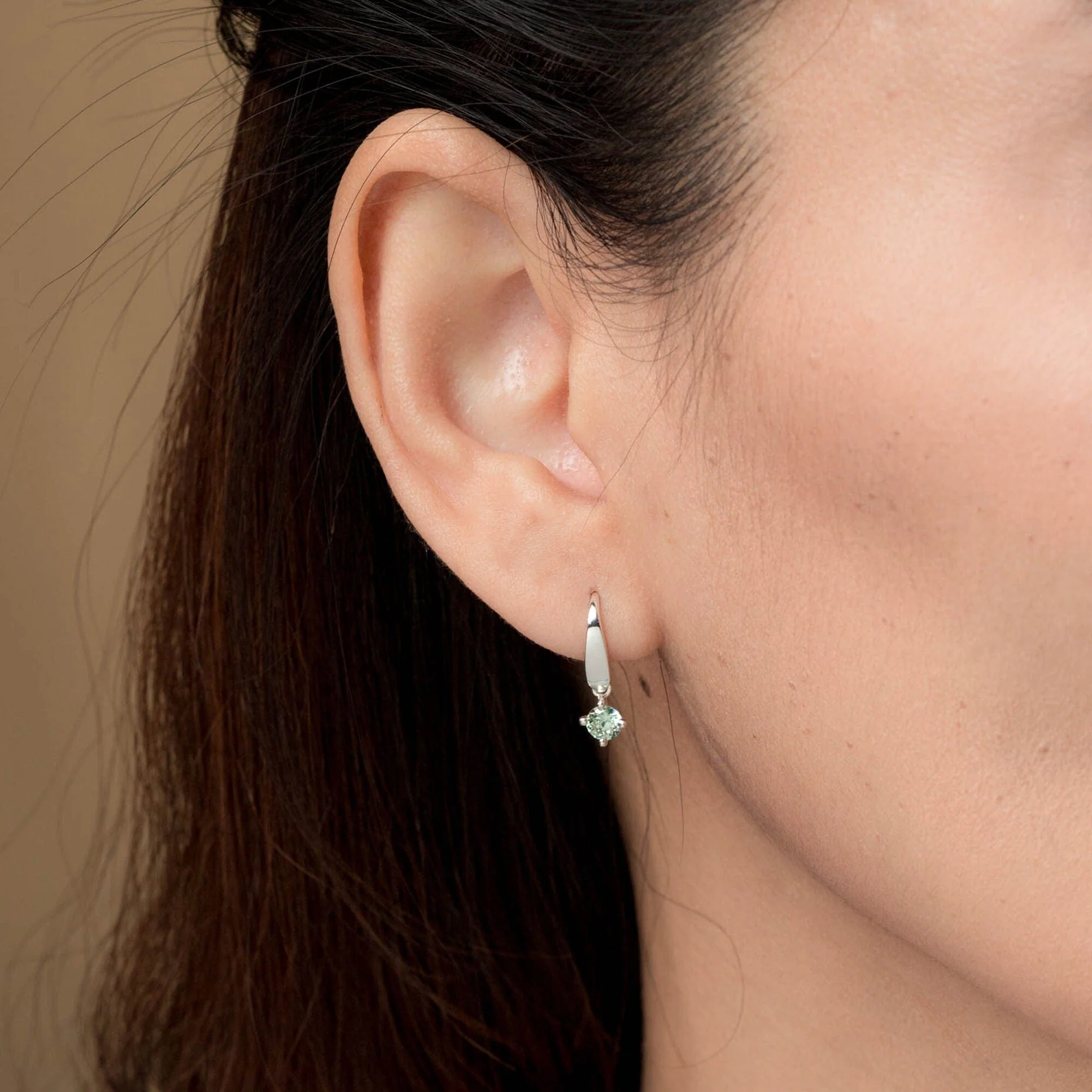 Aria Gemstone Open Drop Earring With Stone - Image 6