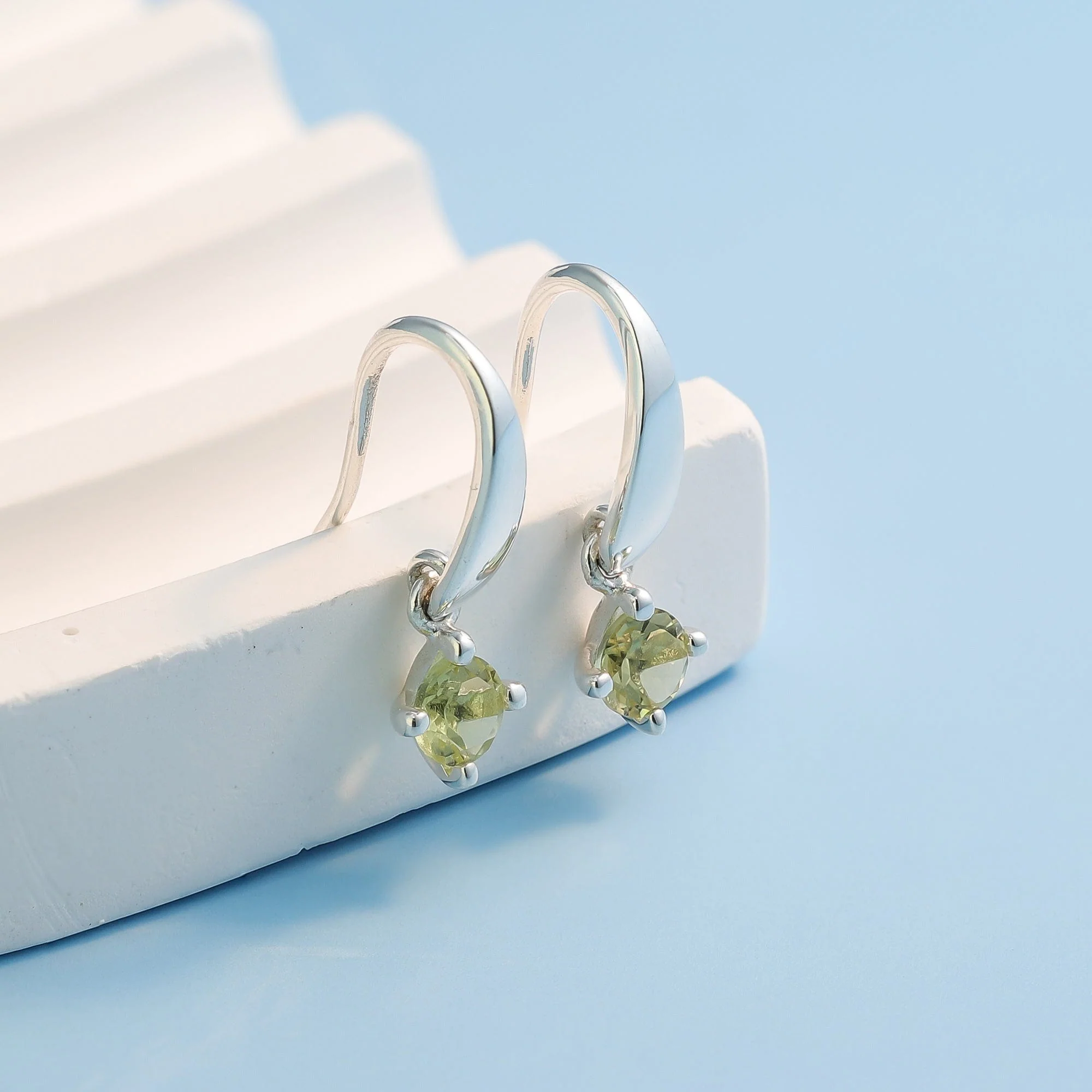 Aria Gemstone Open Drop Earring With Stone - Image 7