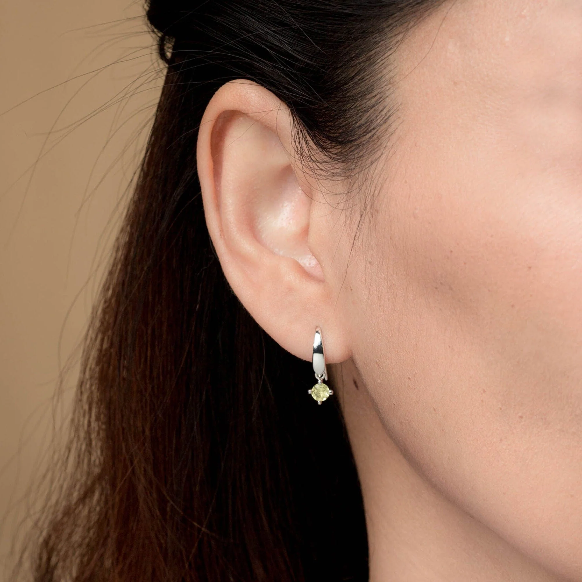 Aria Gemstone Open Drop Earring With Stone - Image 9
