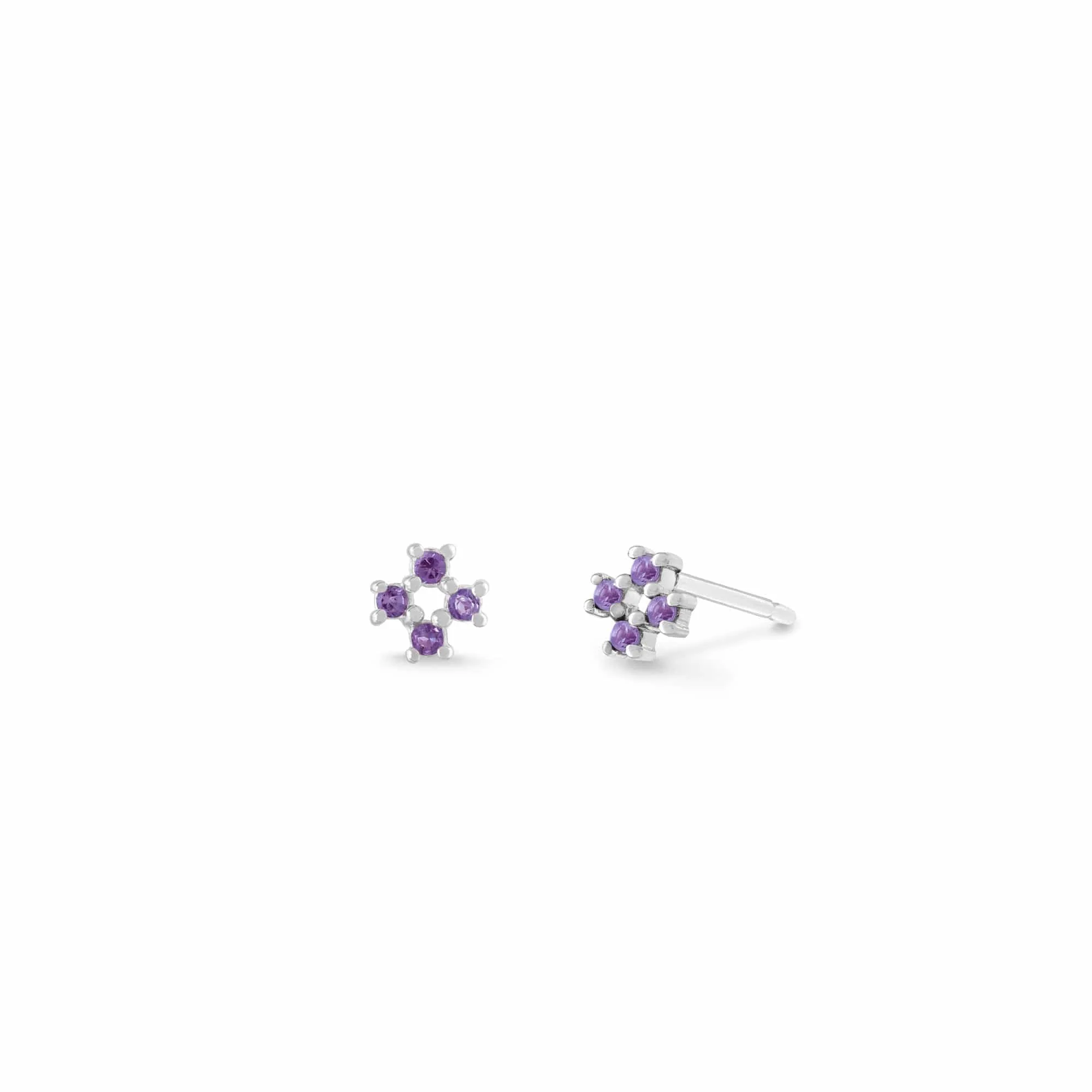 Aria Mini Cross Gemstone Studs - Image 3