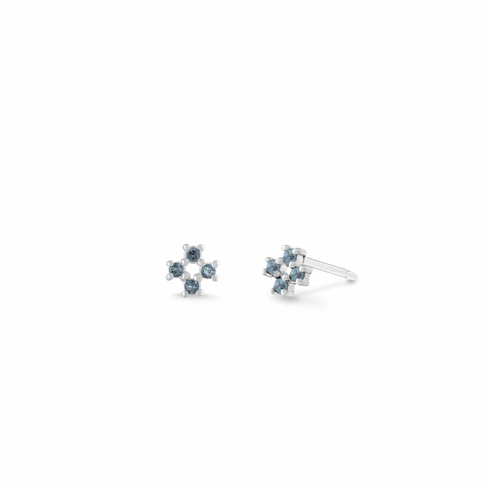 Aria Mini Cross Gemstone Studs - Image 4