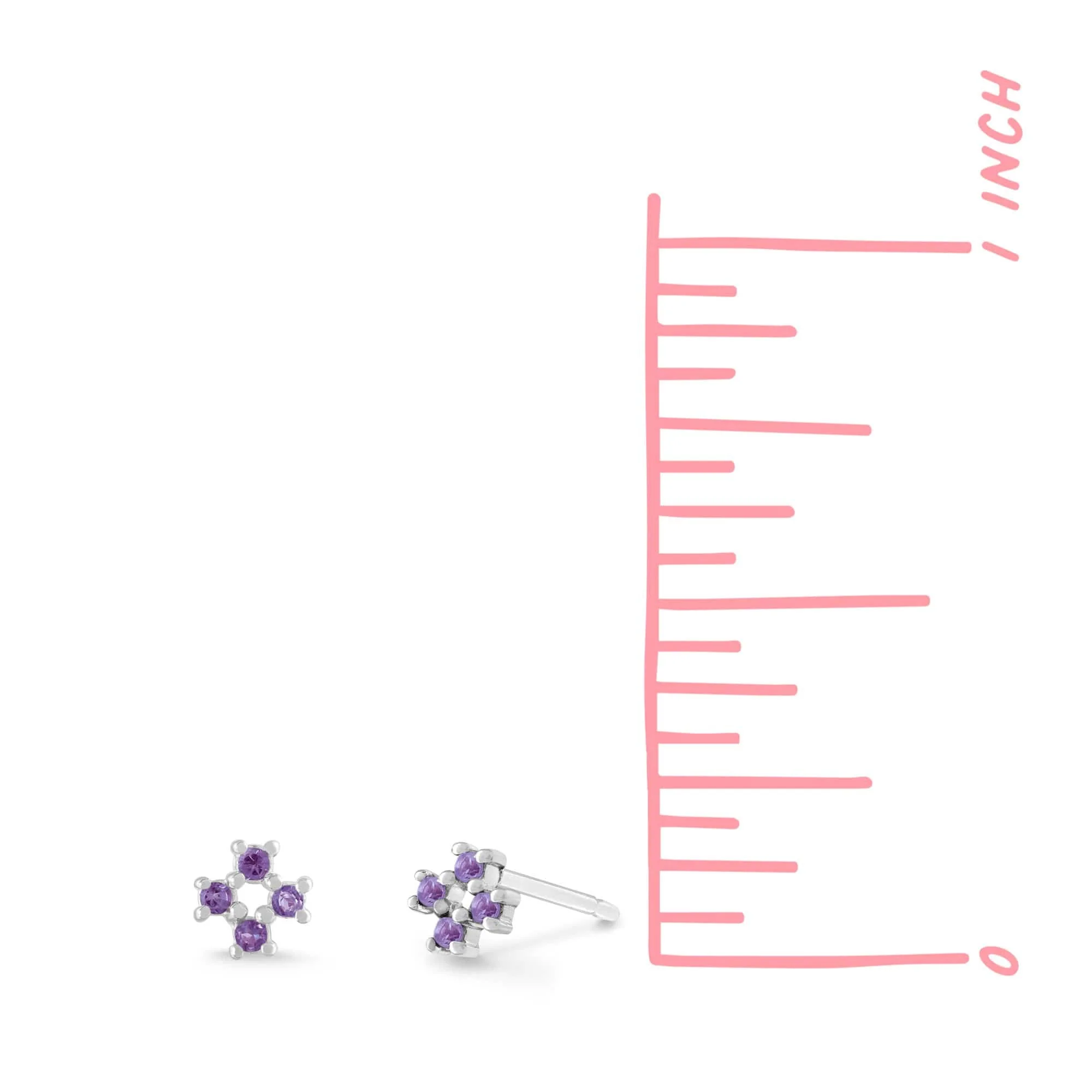 Aria Mini Cross Gemstone Studs - Image 7