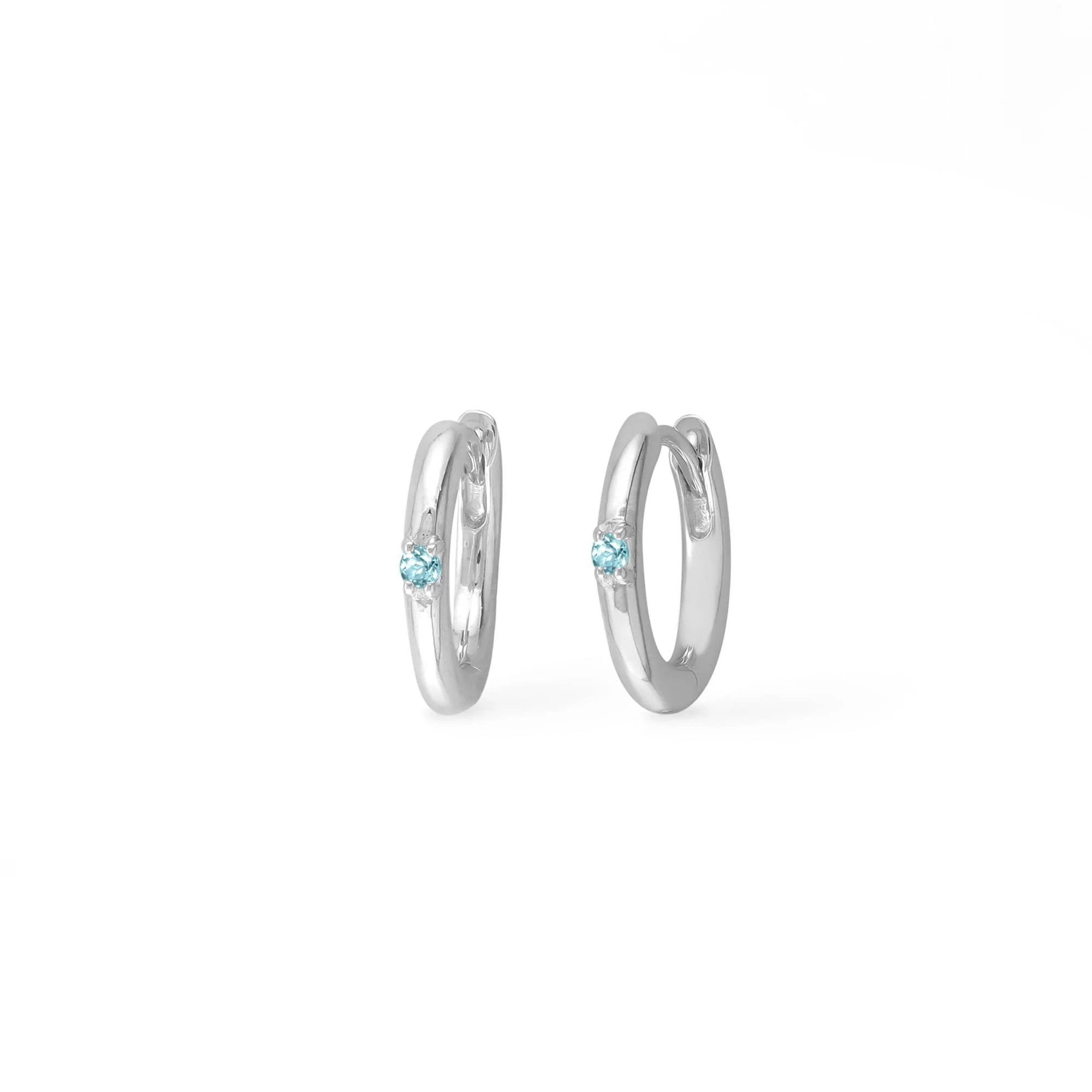 Aria Mini Dot Gemstone Huggies - Image 3