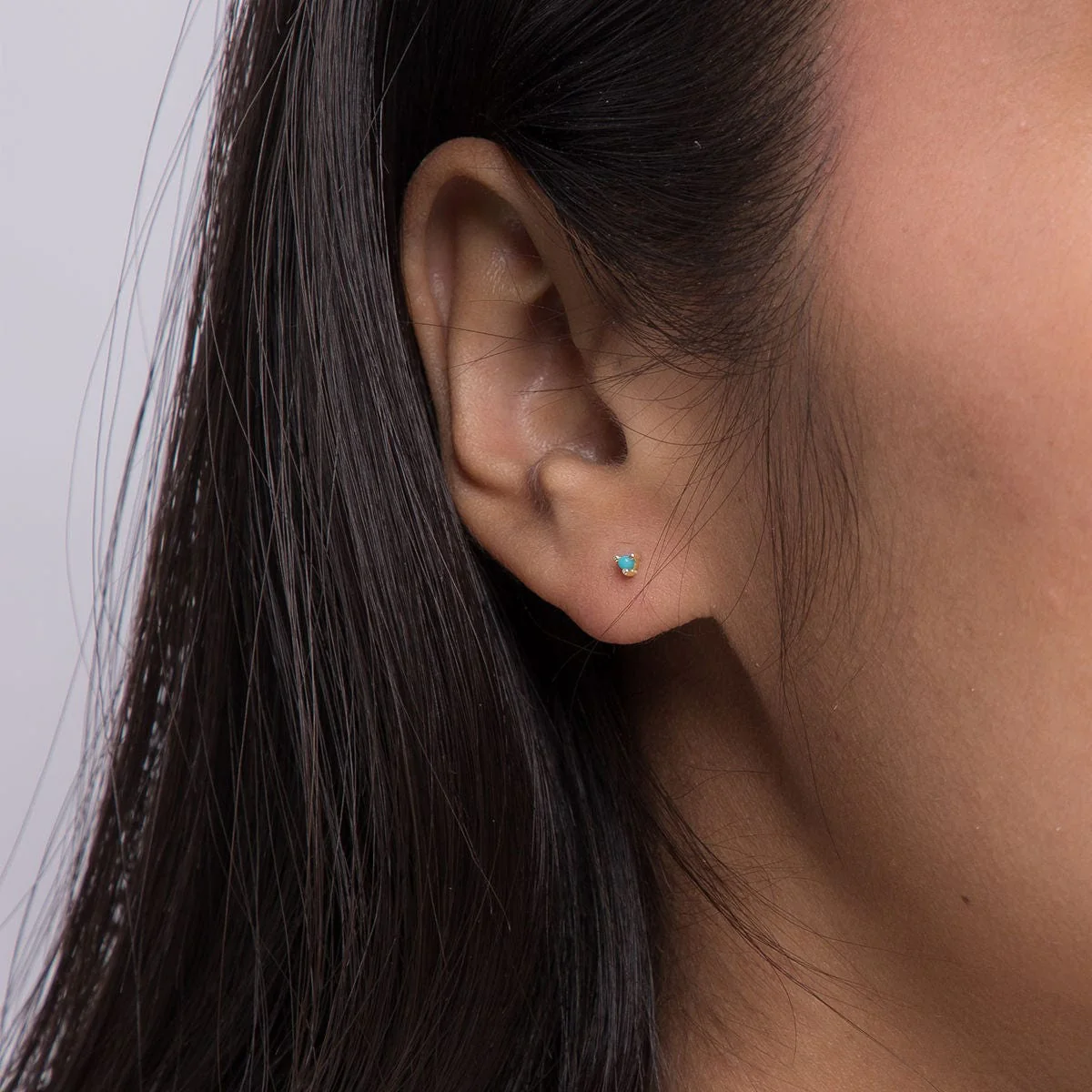 Aria Mini Dot Gemstone Studs - Image 8