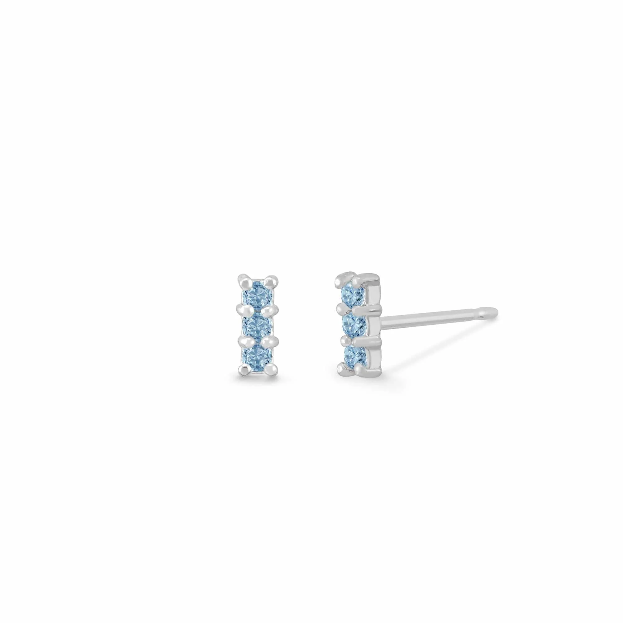 Aria Mini Line Bar Gemstone Studs - Image 3