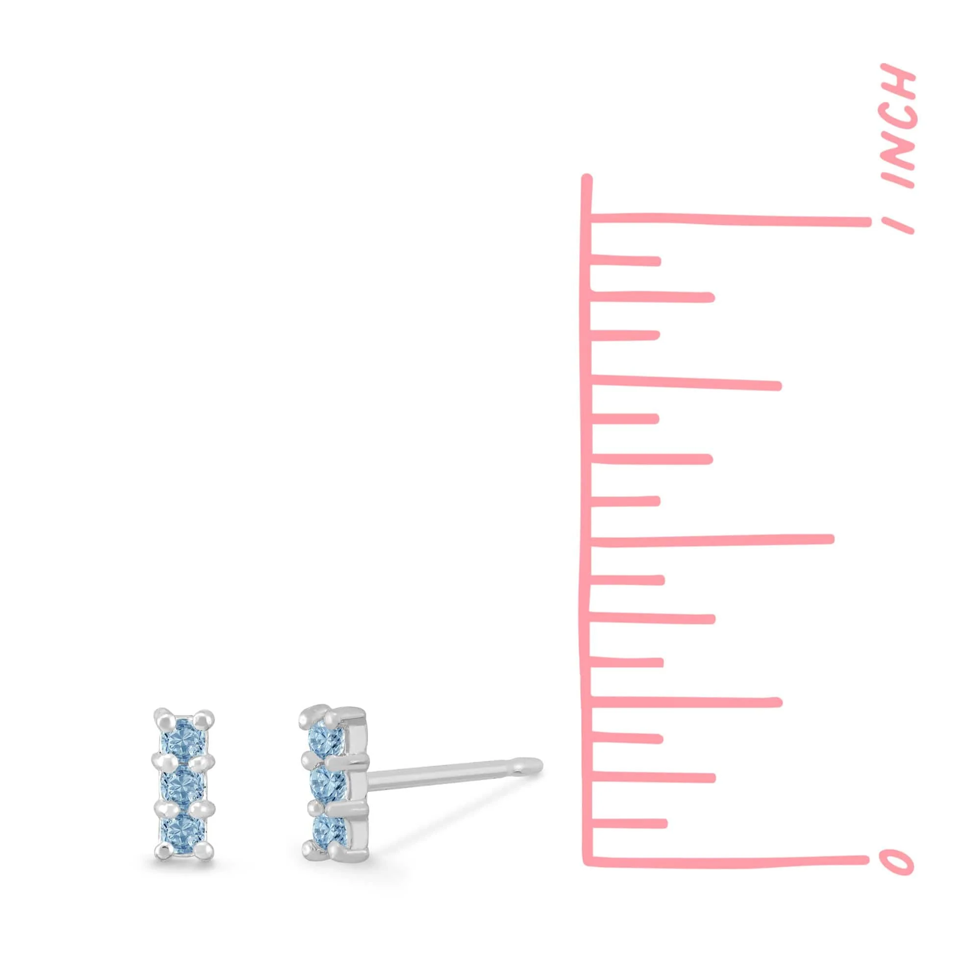 Aria Mini Line Bar Gemstone Studs - Image 7