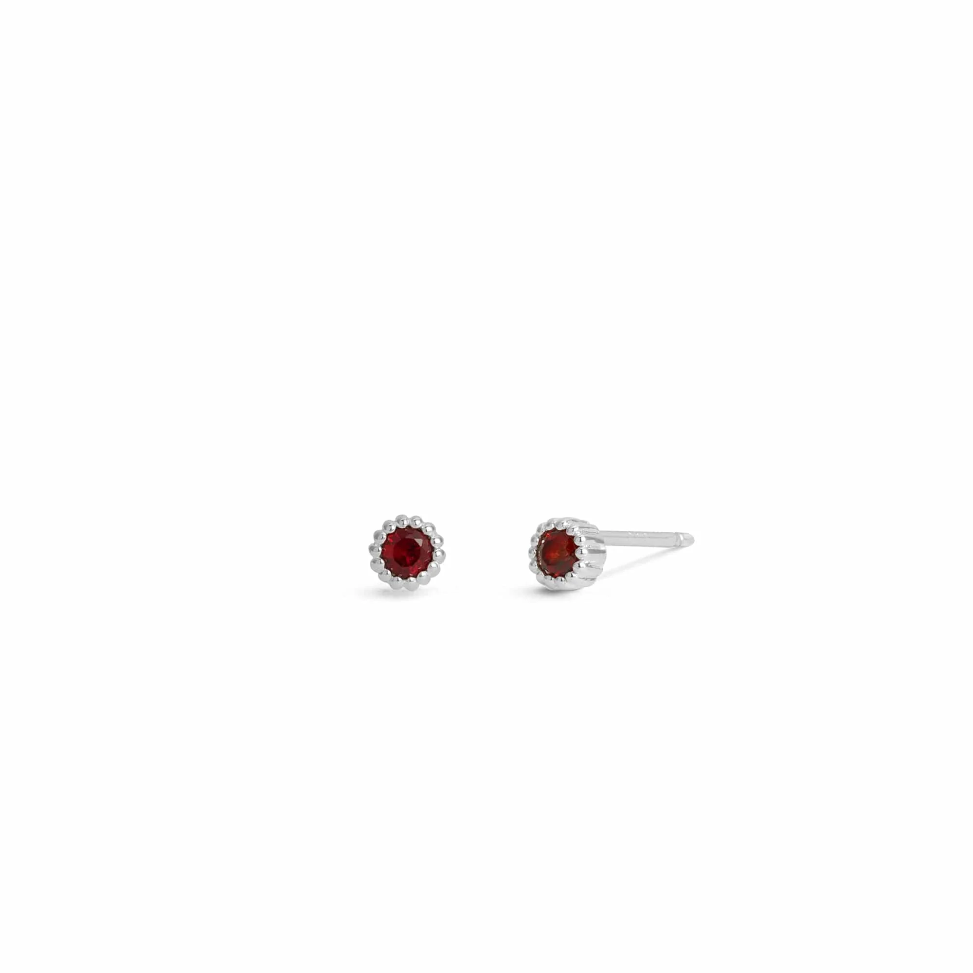 Aria Mini Round Gemstone Studs - Image 3
