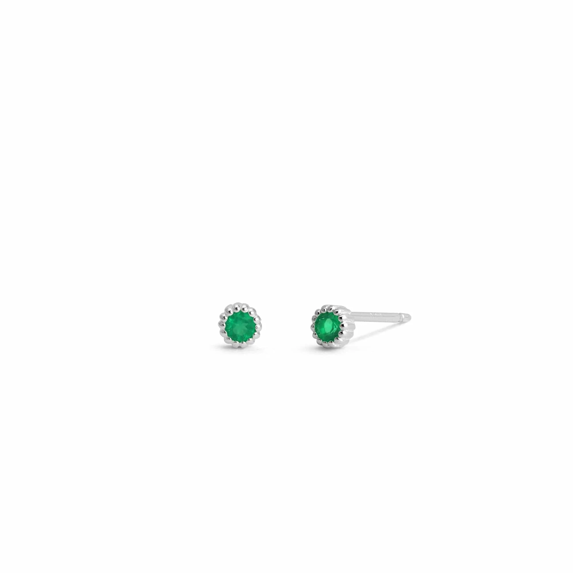 Aria Mini Round Gemstone Studs - Image 5