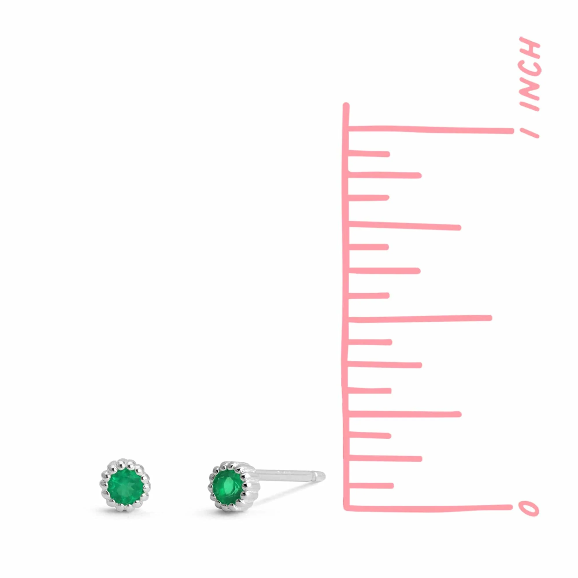 Aria Mini Round Gemstone Studs - Image 9
