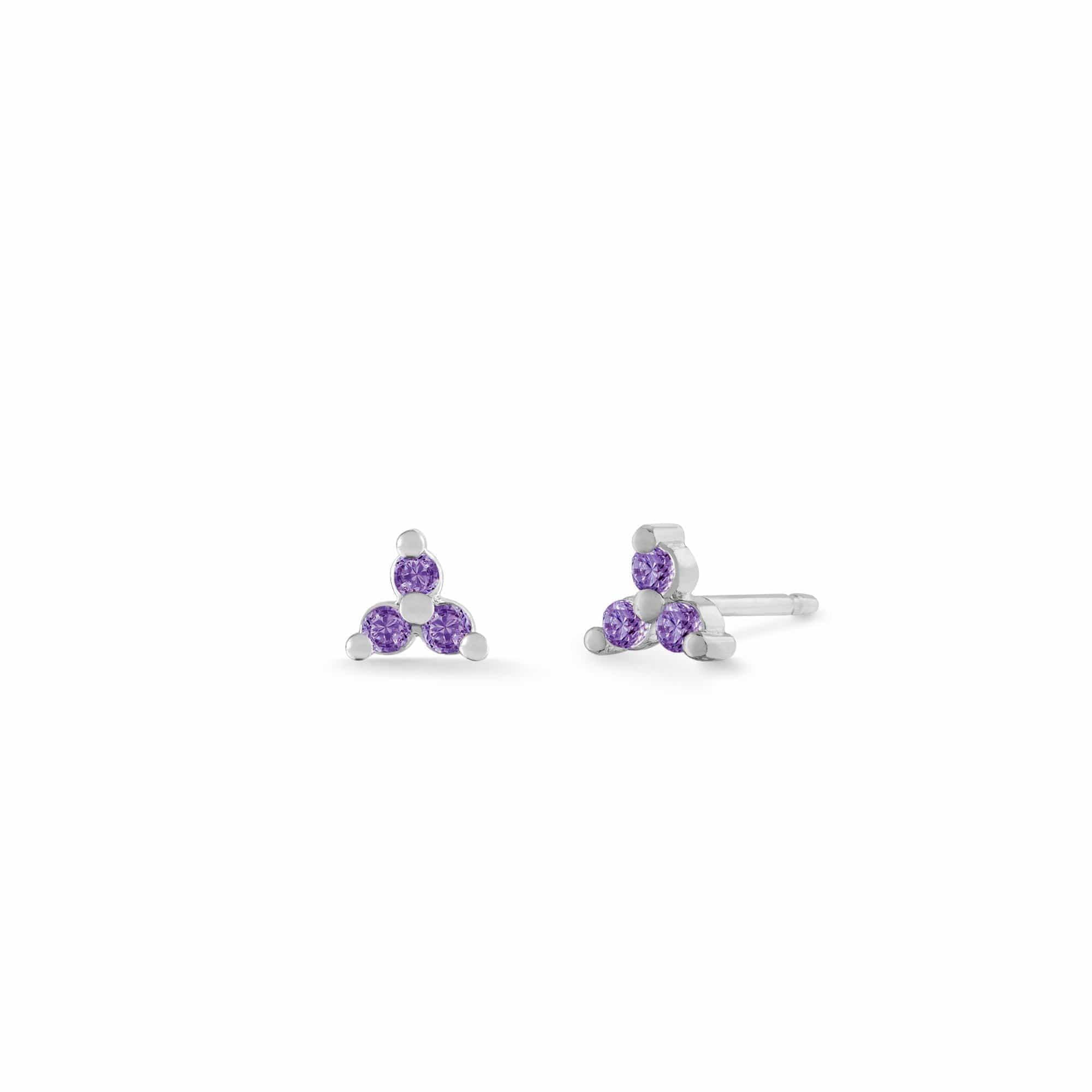 Aria Mini Triangle Gemstone Studs - Image 3