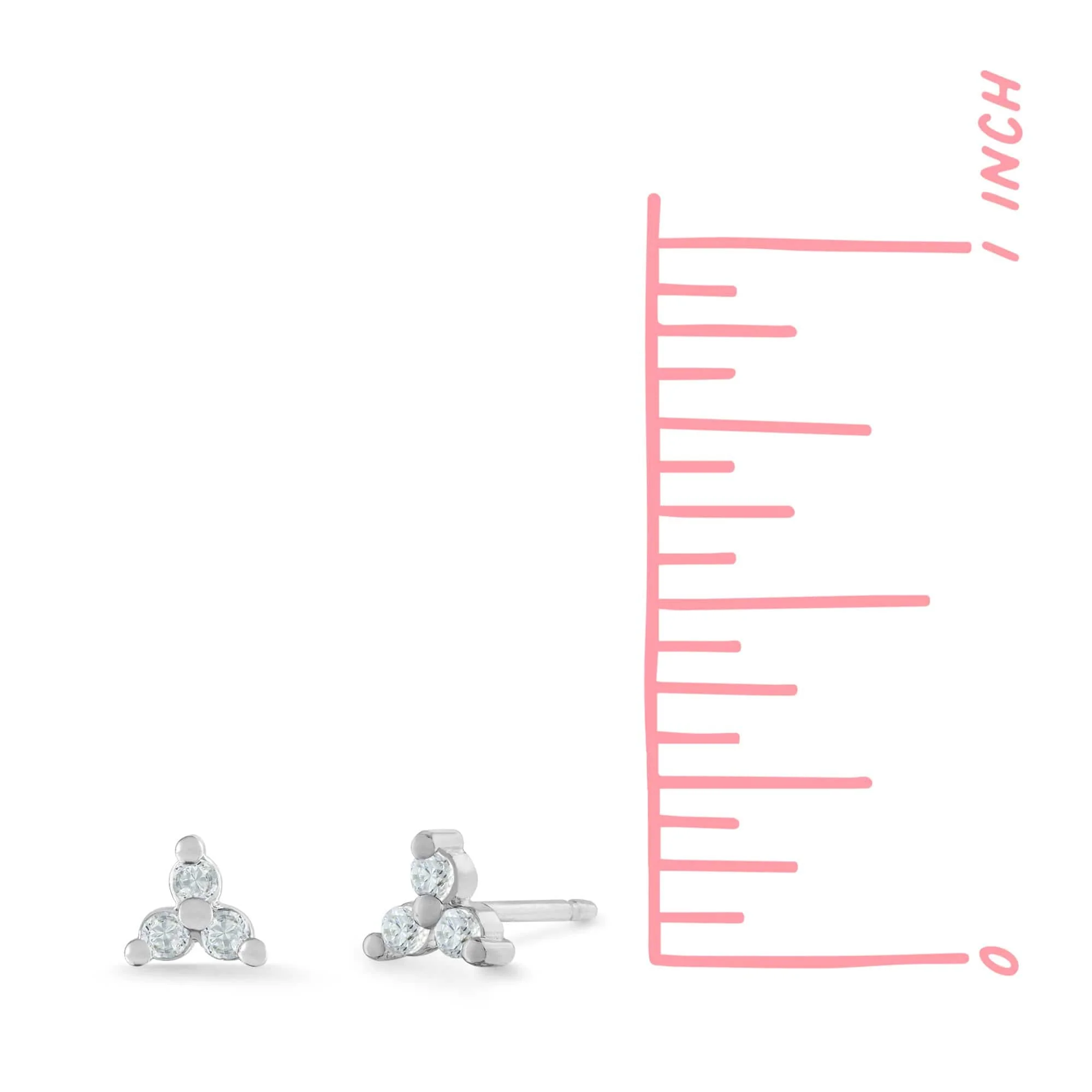 Aria Mini Triangle Gemstone Studs - Image 7