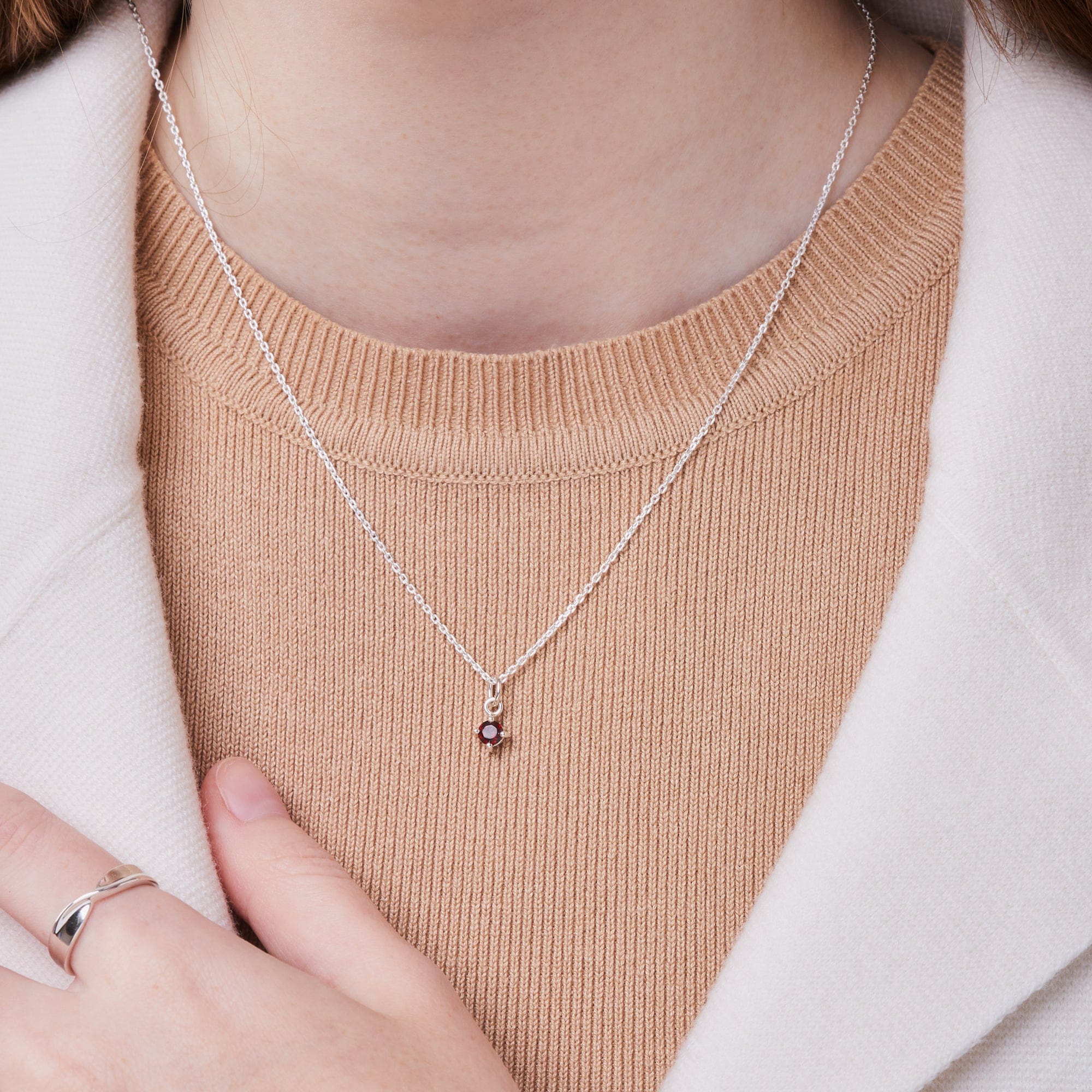 Aria Round Gemstone Necklace - Image 4