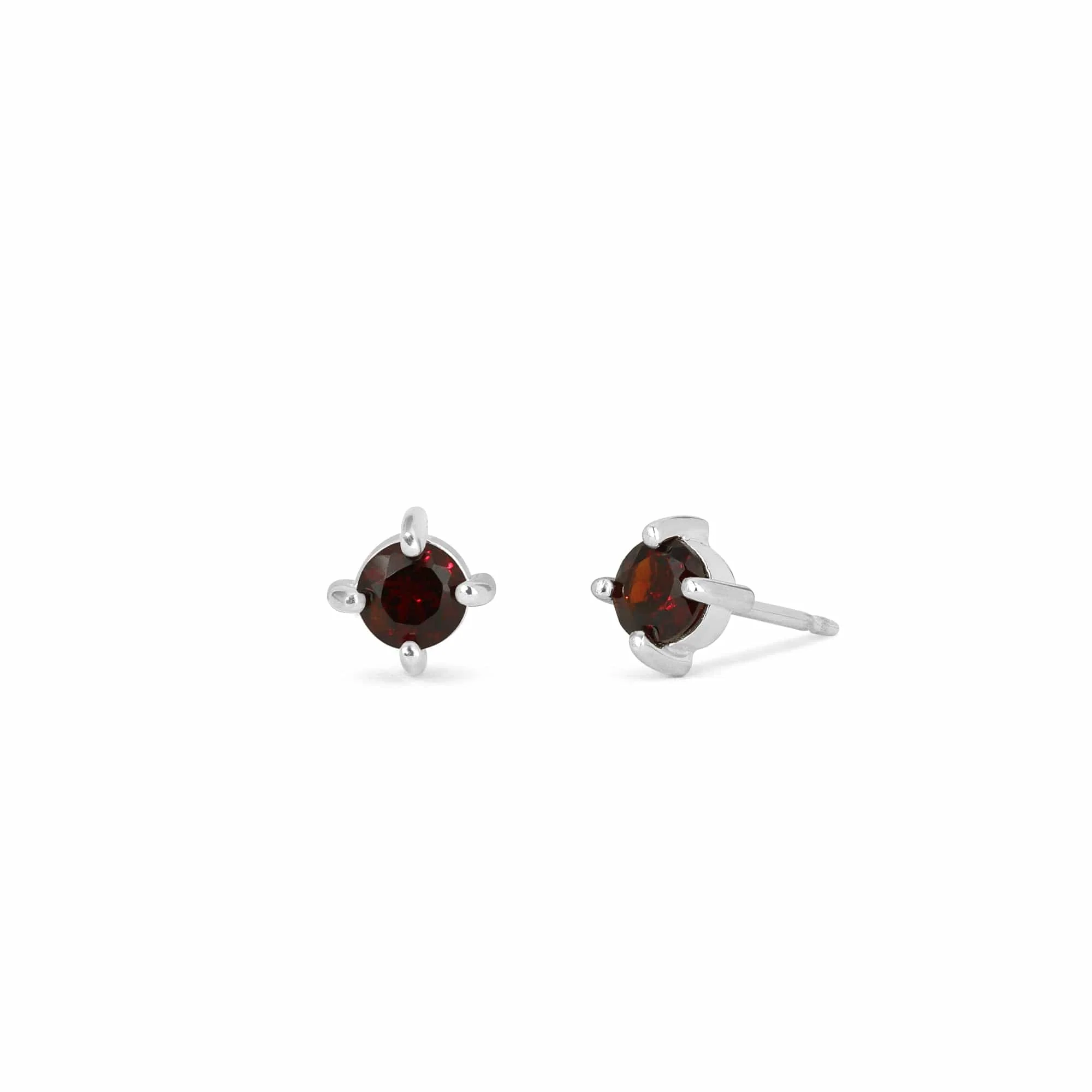 Aria Round Gemstone Studs - Image 3