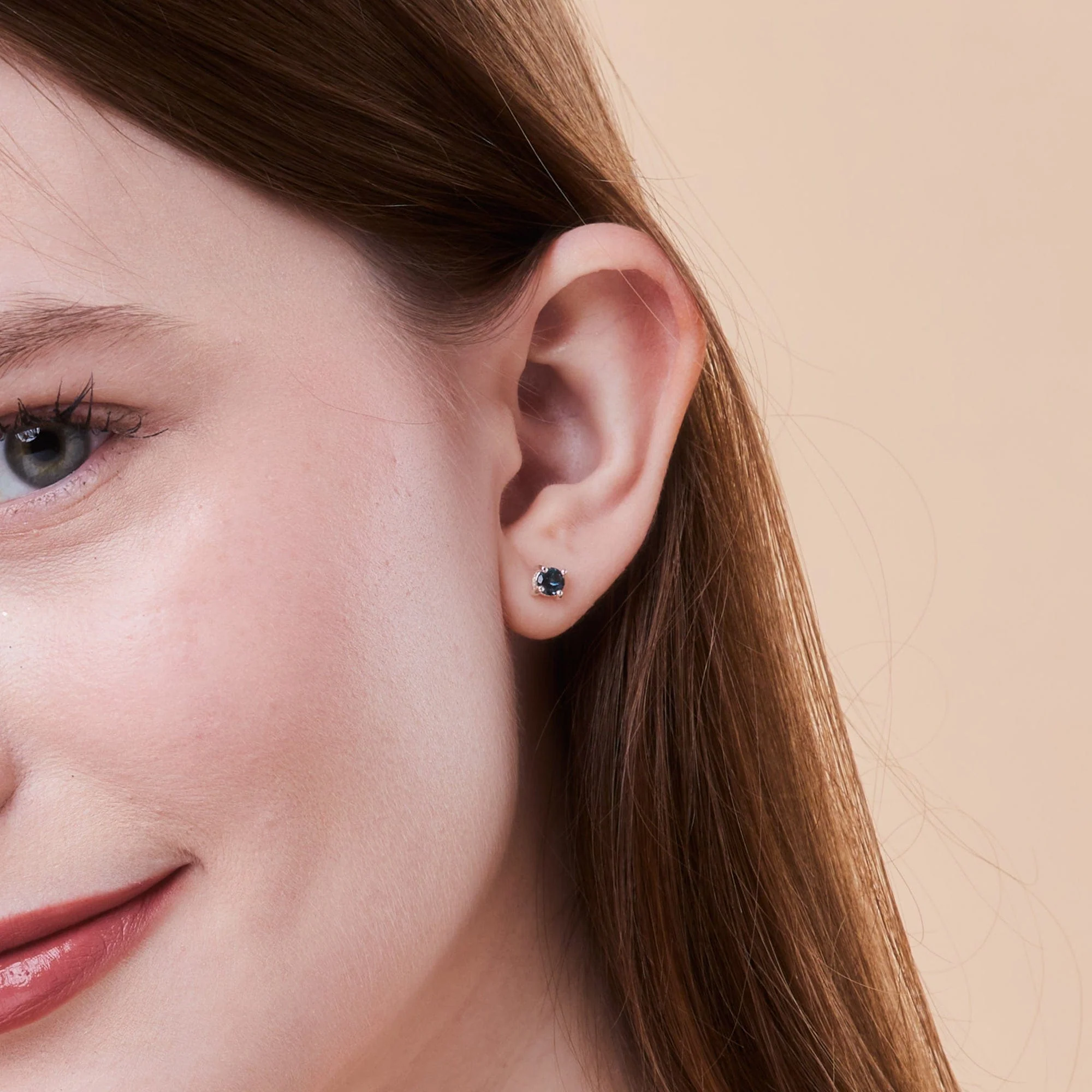 Aria Round Gemstone Studs - Image 8