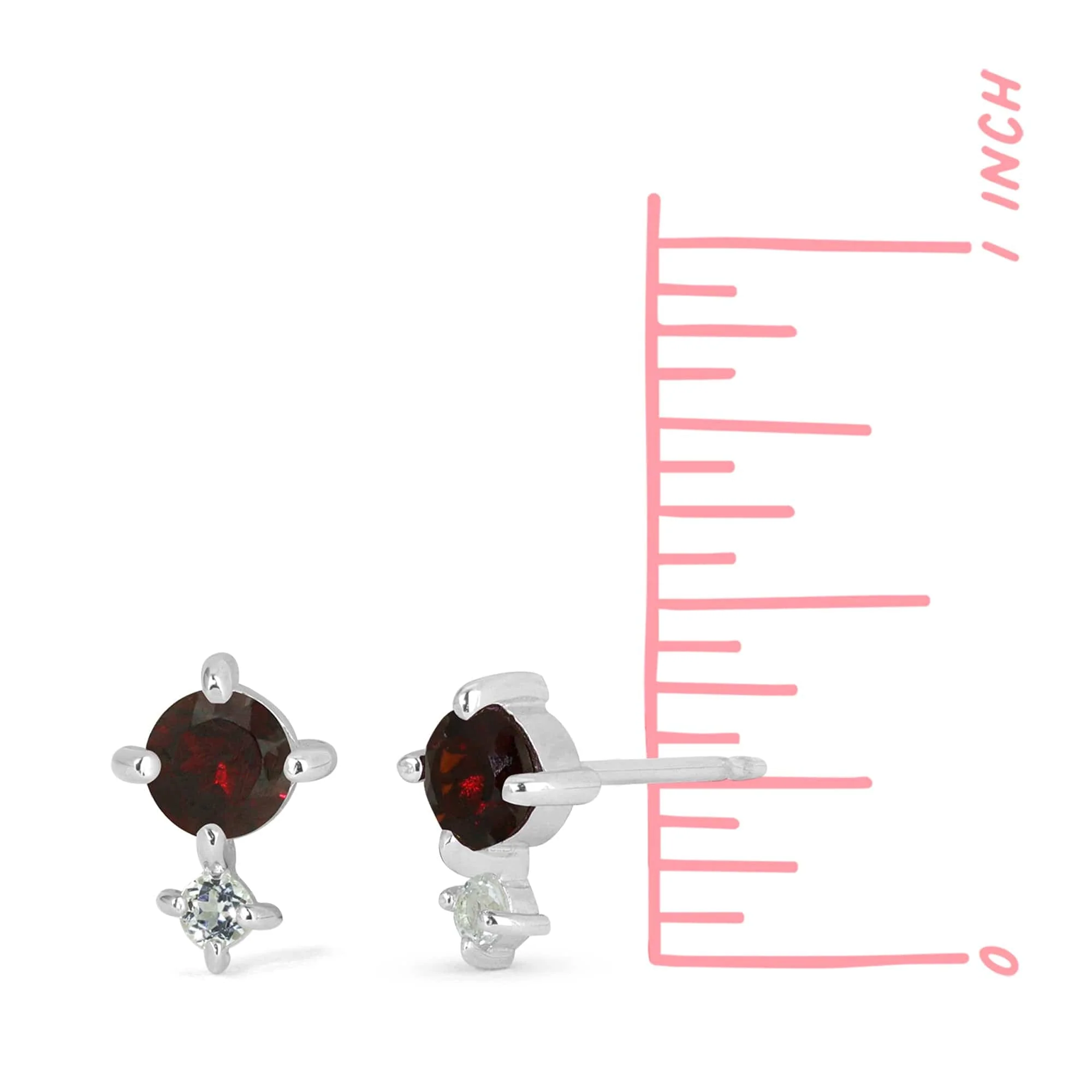 Aria Round Gemstone Studs with White Topaz - Image 10