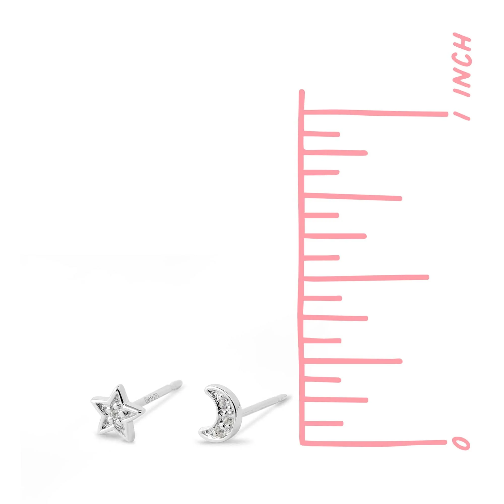 Aria Star and Moon Gemstone Studs - Image 4