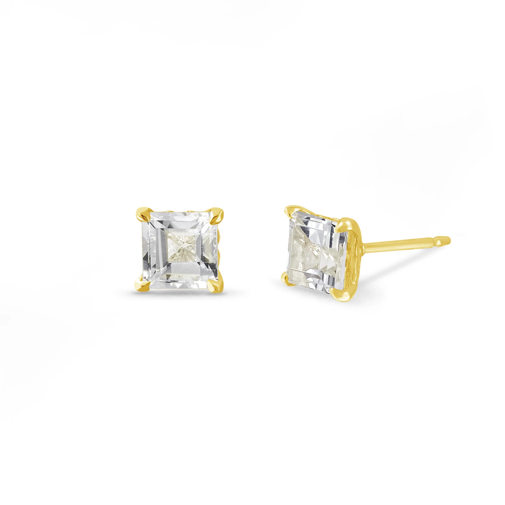 Aria Step Cut Gemstone Studs - Image 2