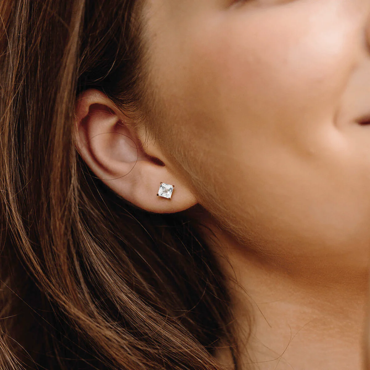 Aria Step Cut Gemstone Studs - Image 5