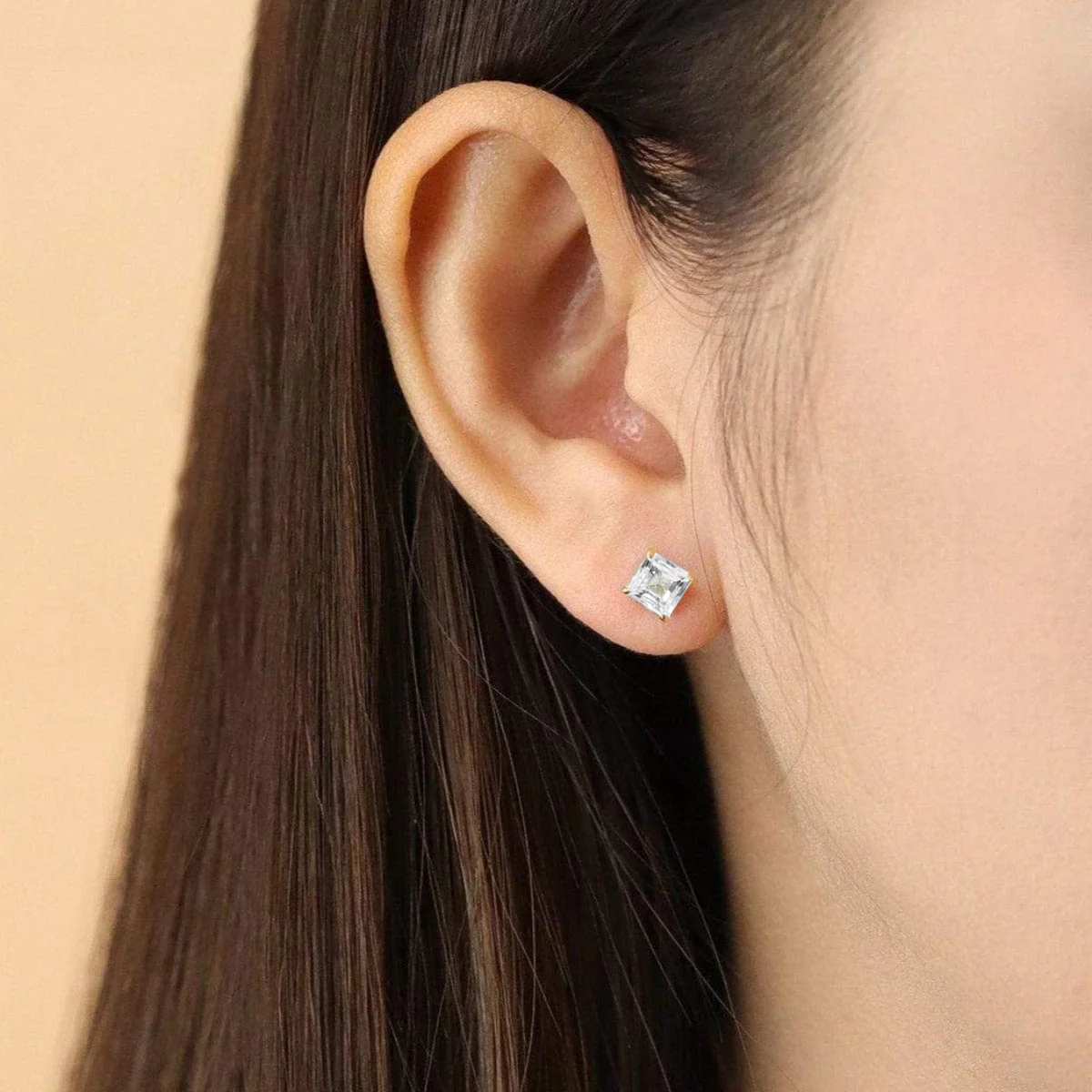 Aria Step Cut Gemstone Studs - Image 6