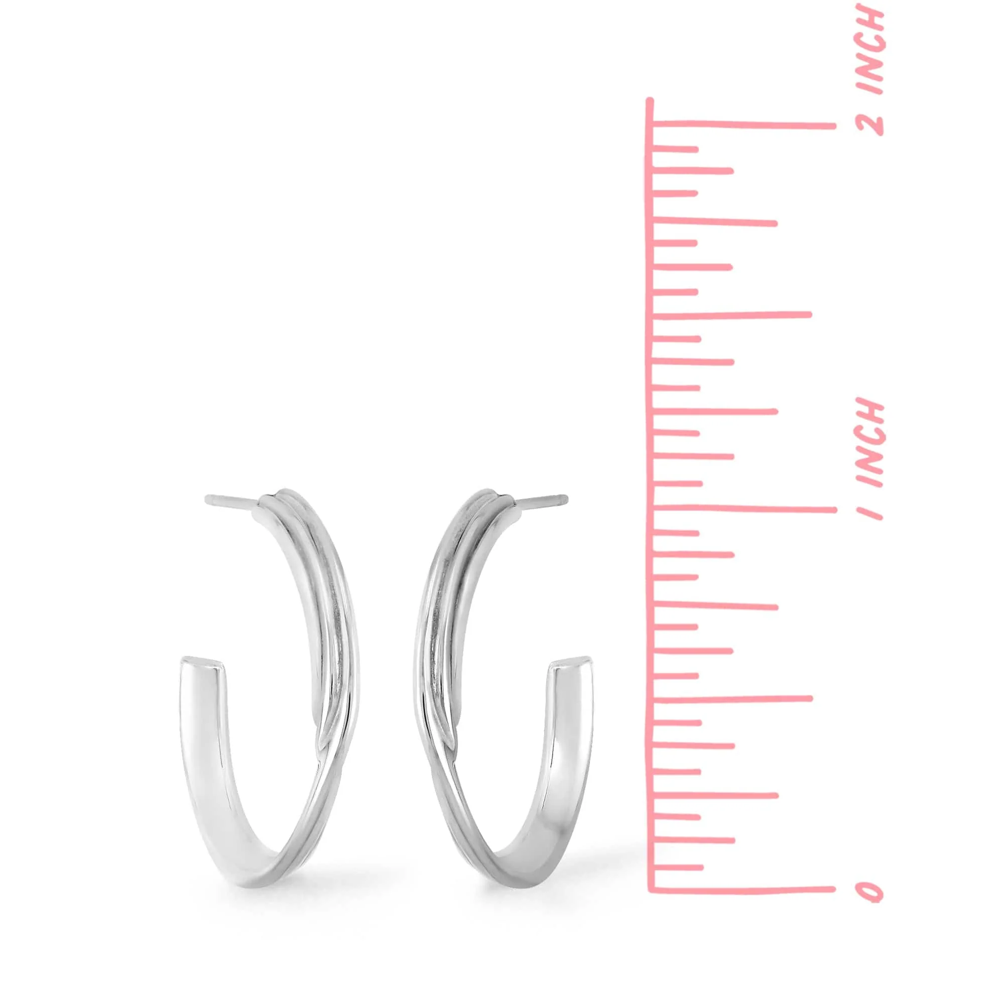 Ava Triple Lined Hoops - Image 3
