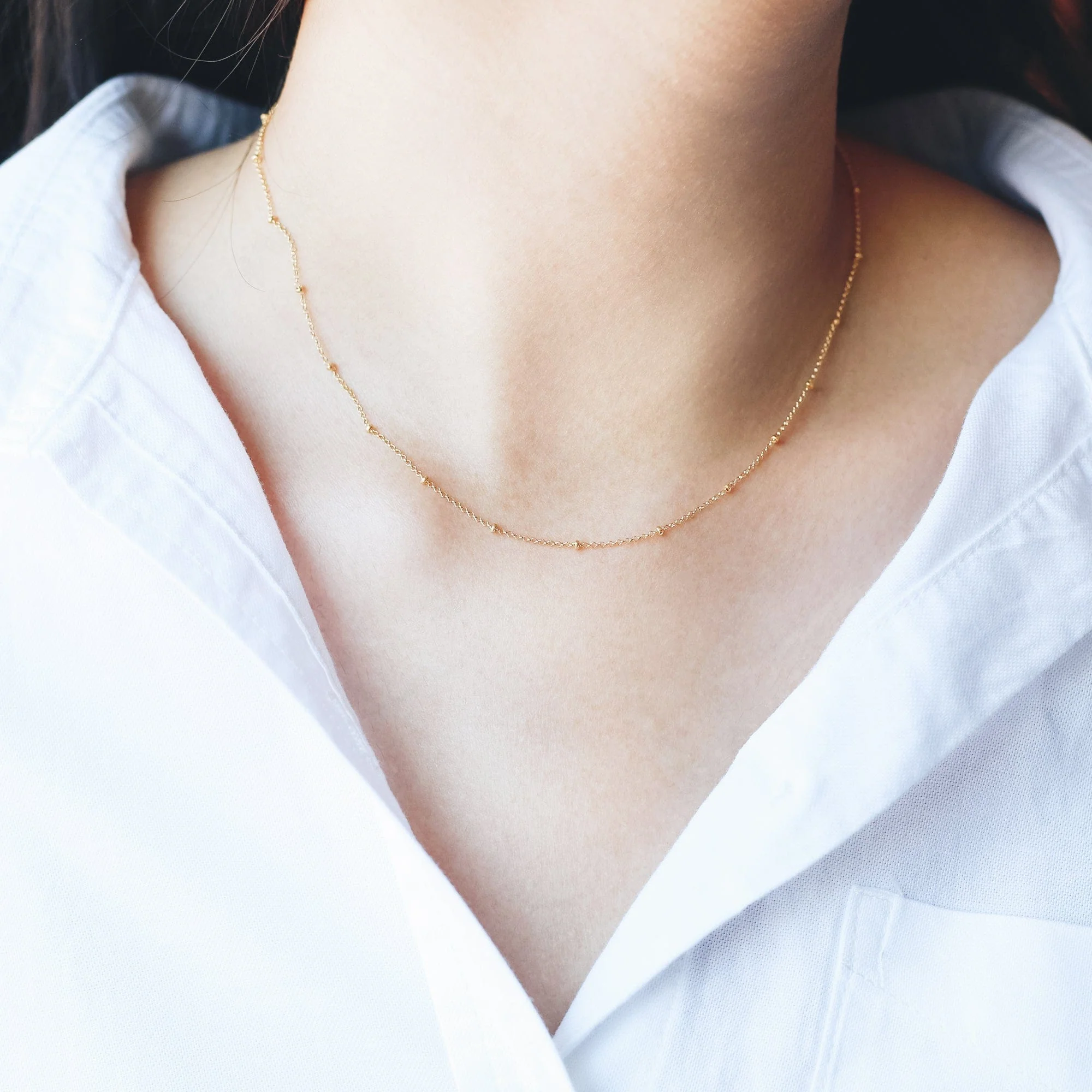 Bead Chain Necklace 18" - Image 4