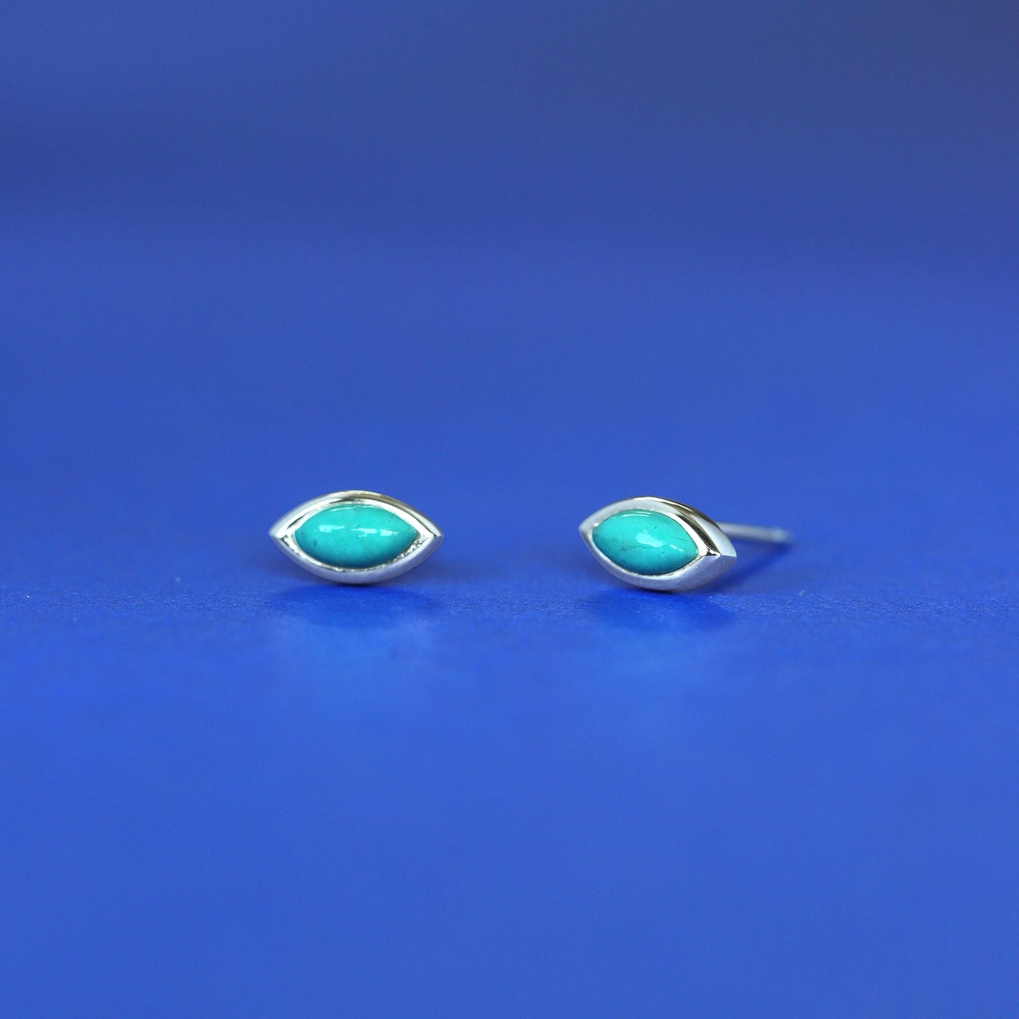Belle Evil Eye Stud Earrings with Stone - Image 3