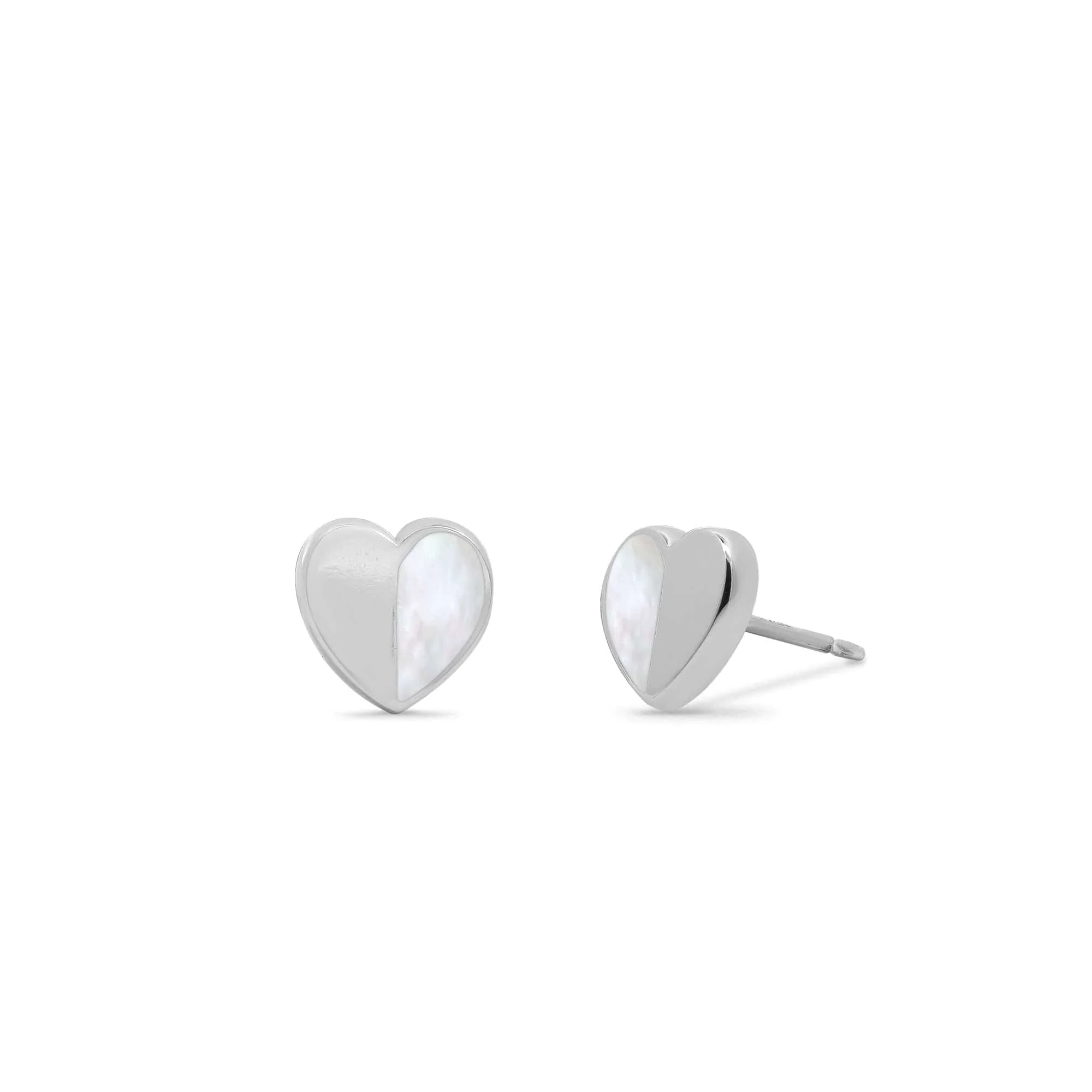 Belle Heart Studs with Half Stone - Image 4