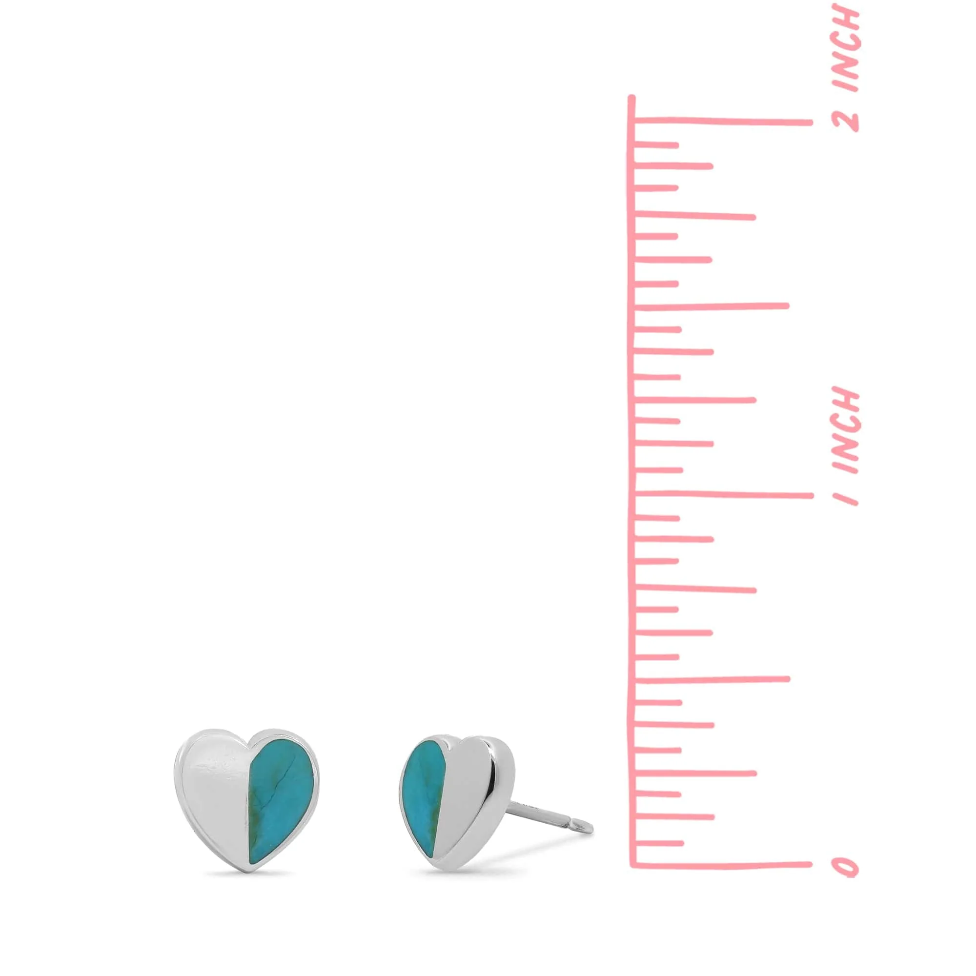 Belle Heart Studs with Half Stone - Image 7
