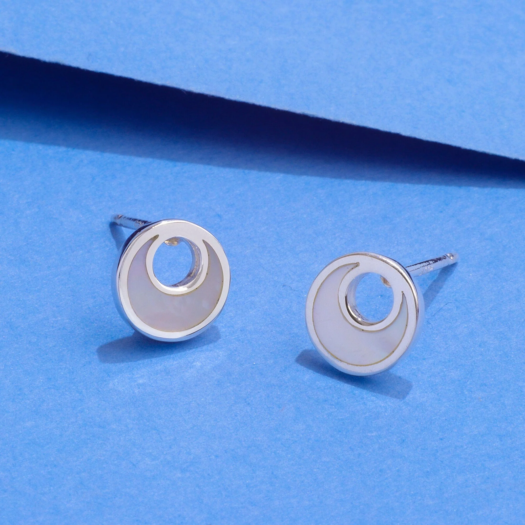 Belle Open Crescent Studs with Stone - Image 6