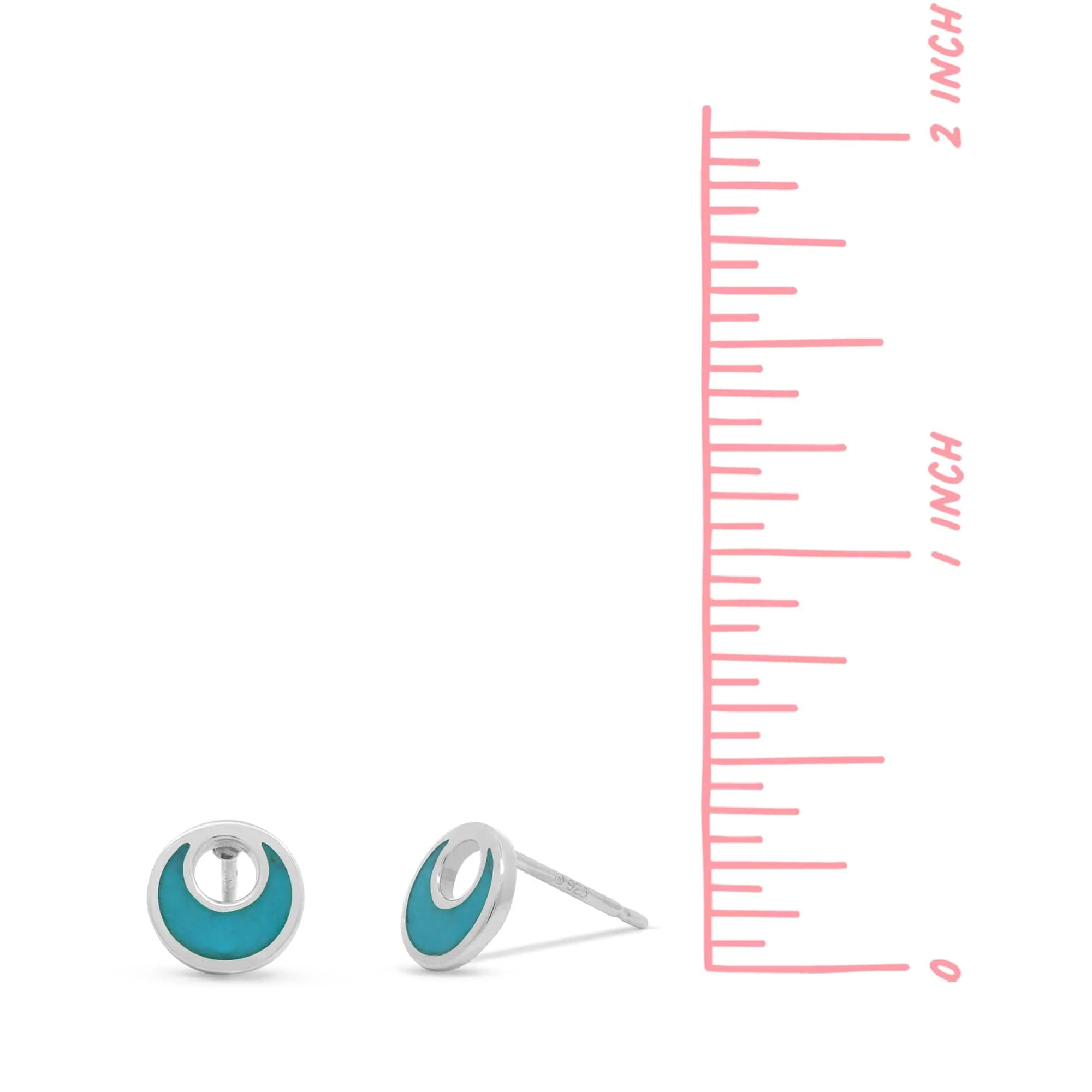 Belle Open Crescent Studs with Stone - Image 8