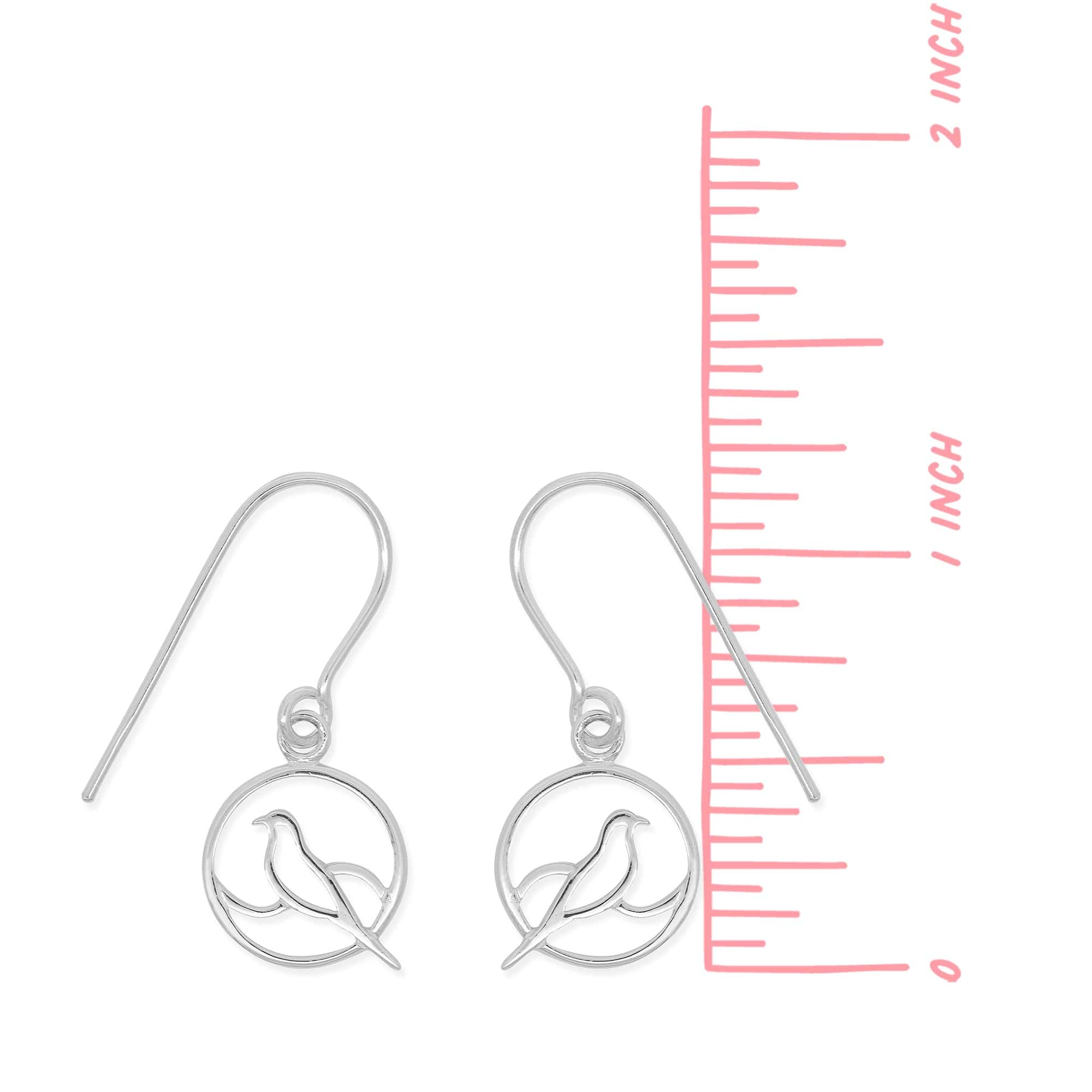 Bird Cutout with Circle Drop Earrings - Image 3