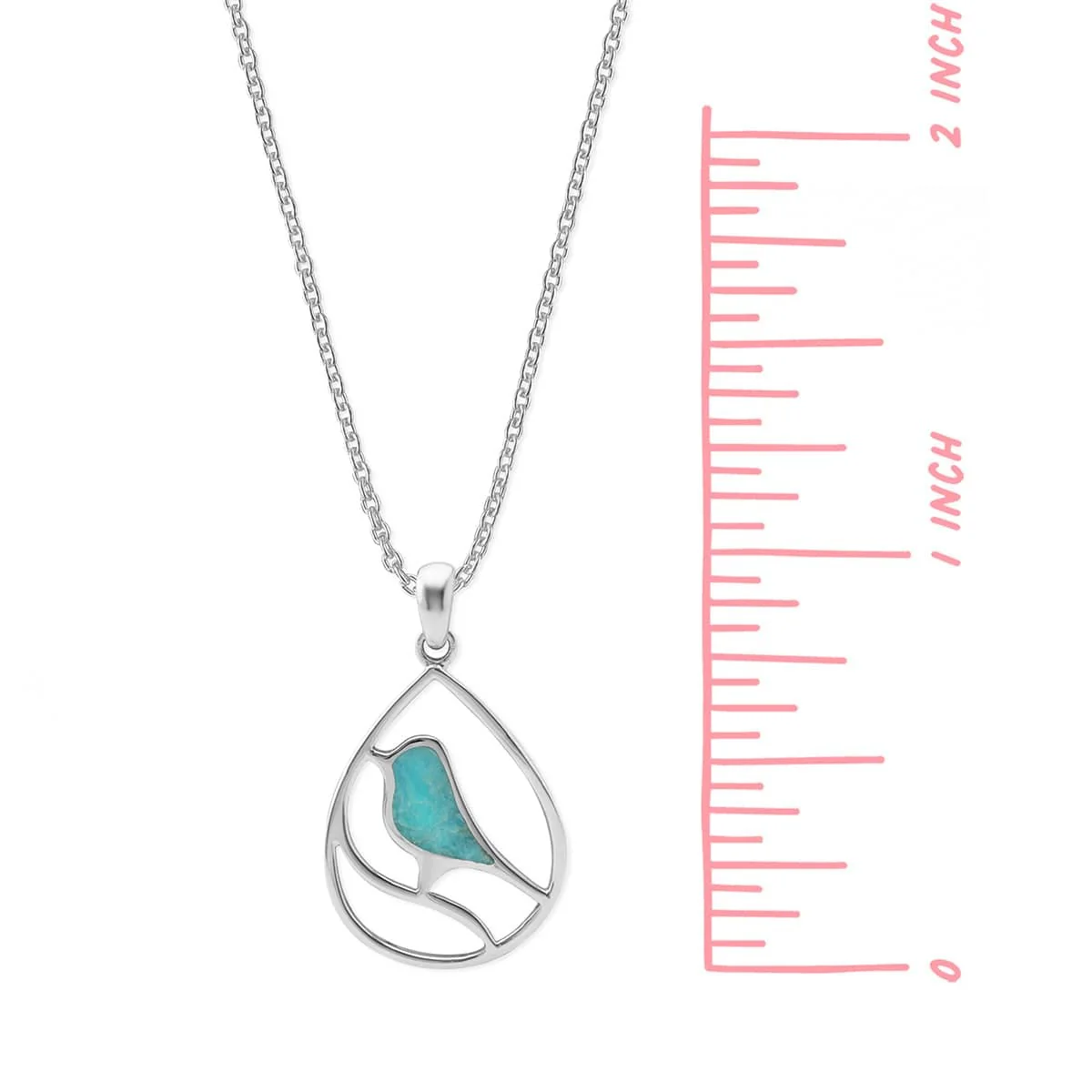 Bird Teardrop Inlay Necklace - Image 5