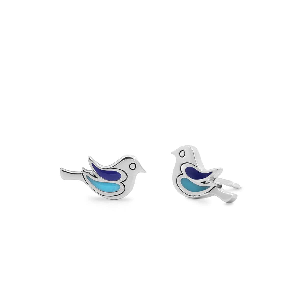 Bird Stud Earrings with Stone