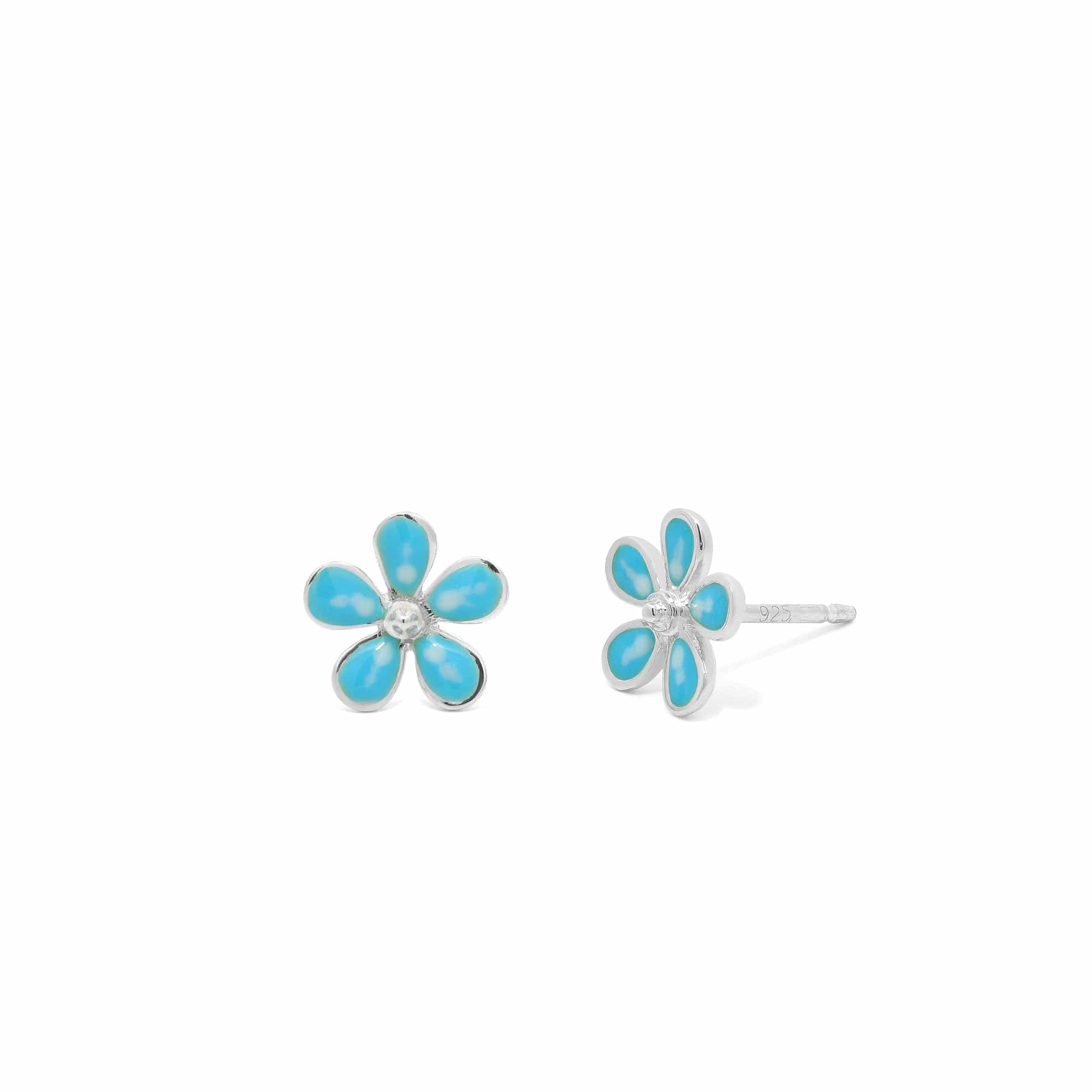 Blue Flower Studs