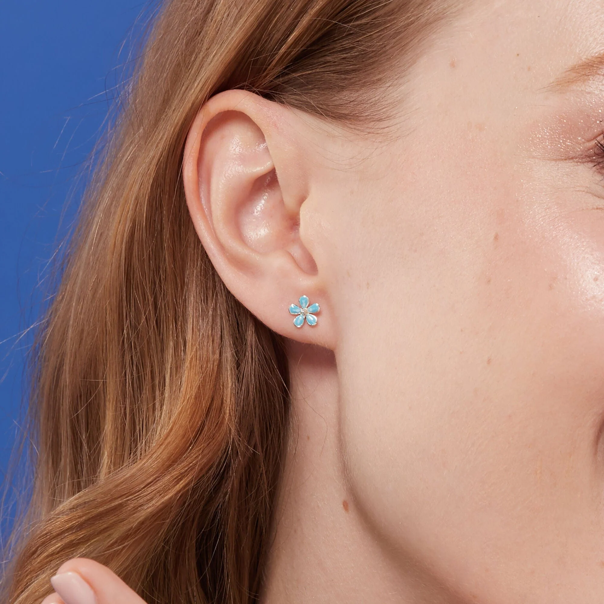 Blue Flower Studs - Image 2