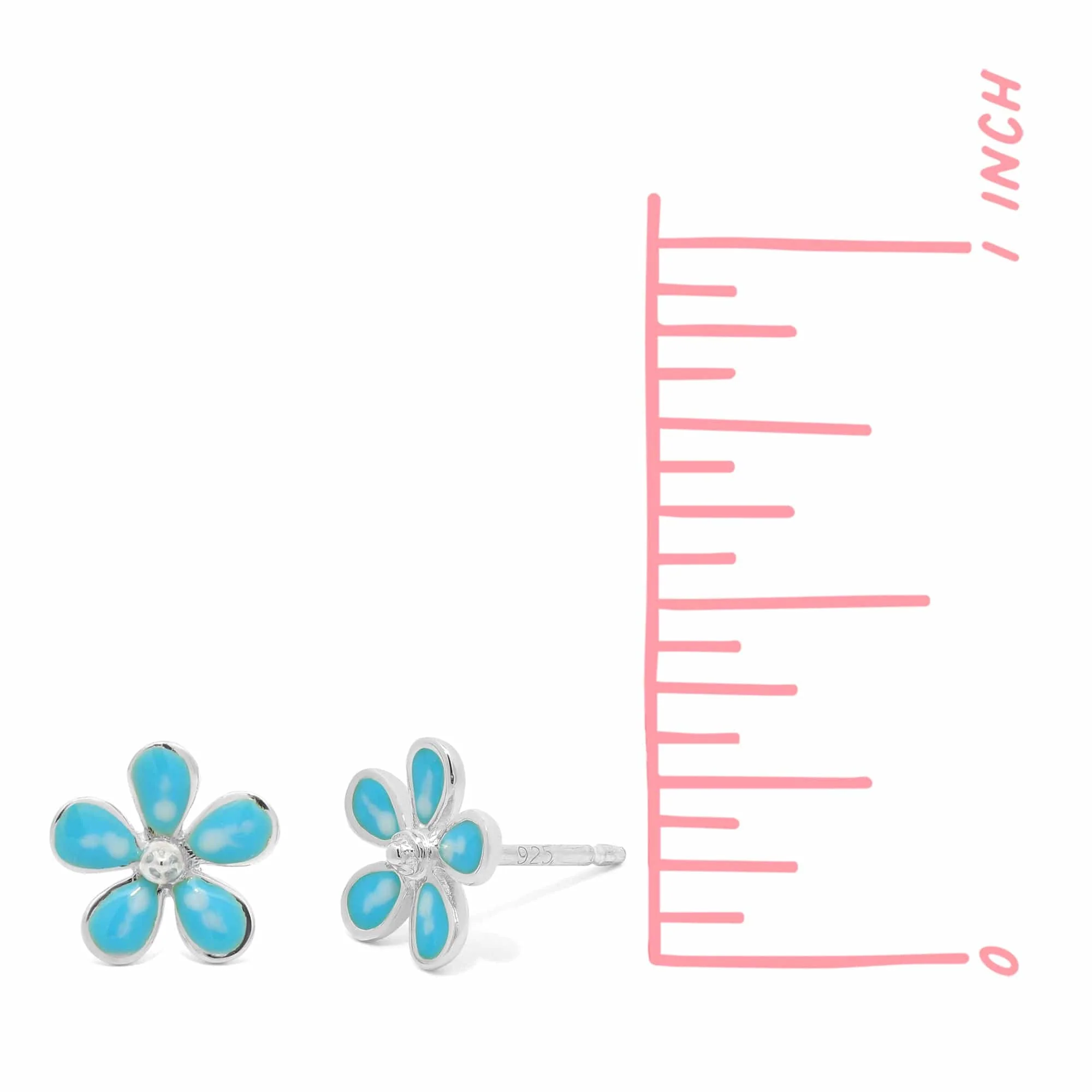 Blue Flower Studs - Image 4