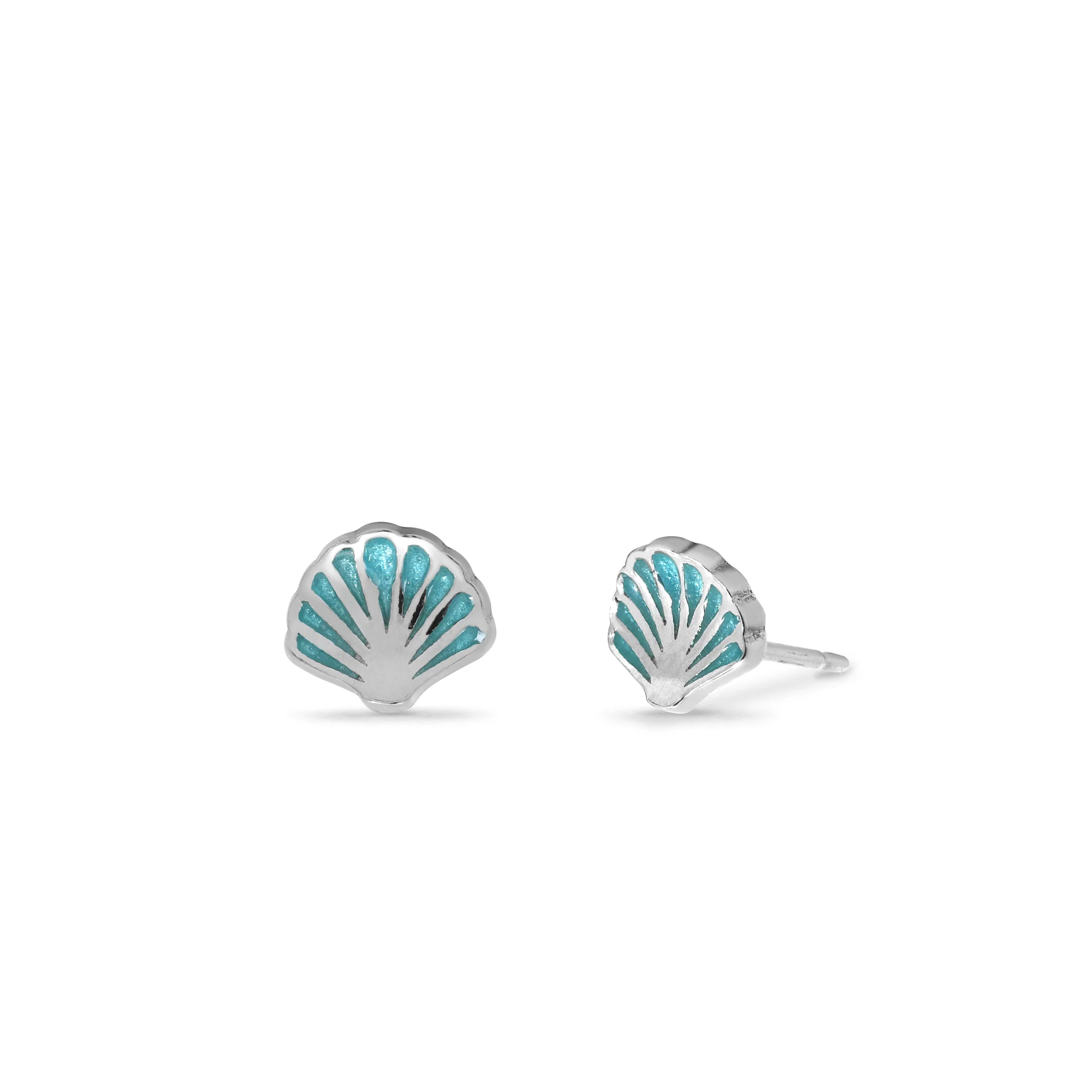 Blue Seashell Studs
