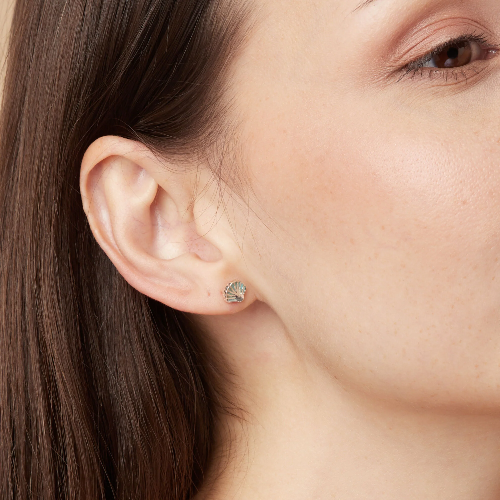 Blue Seashell Studs - Image 2