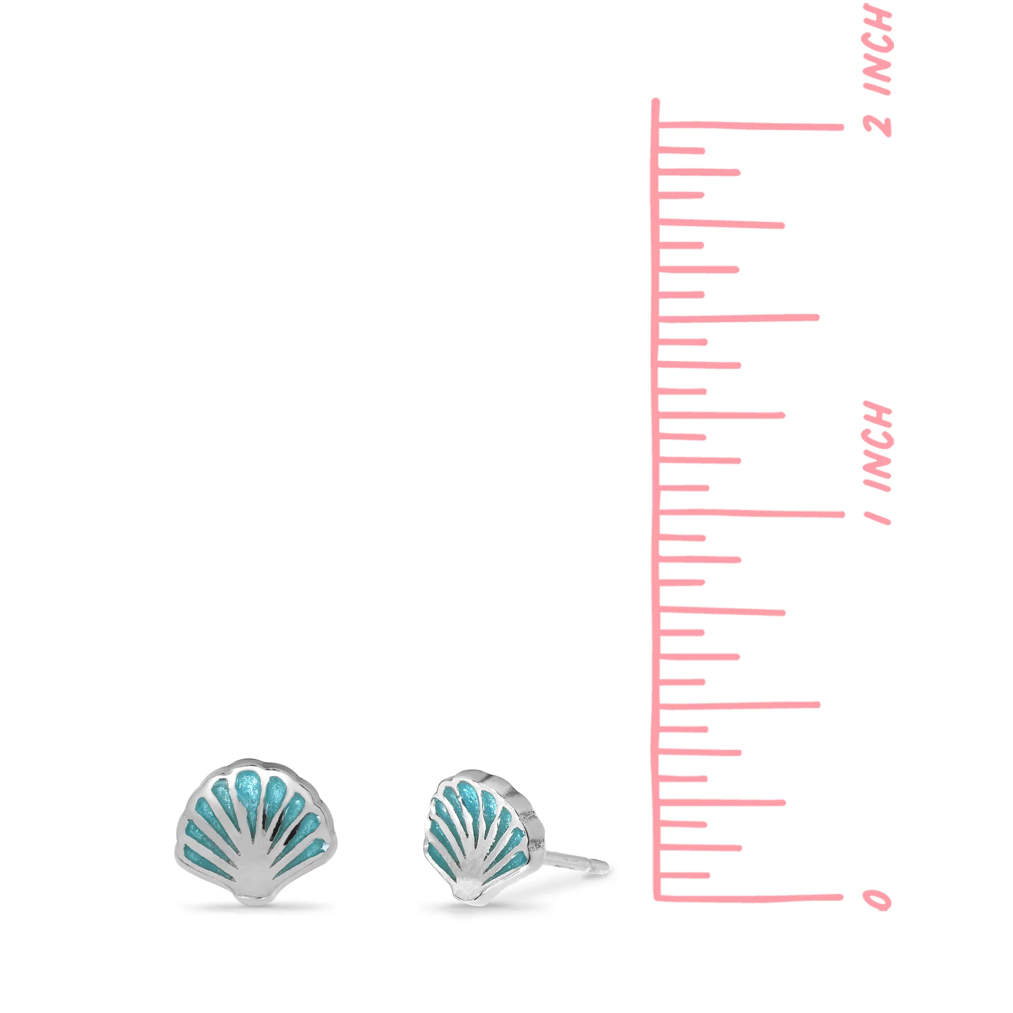 Blue Seashell Studs - Image 4