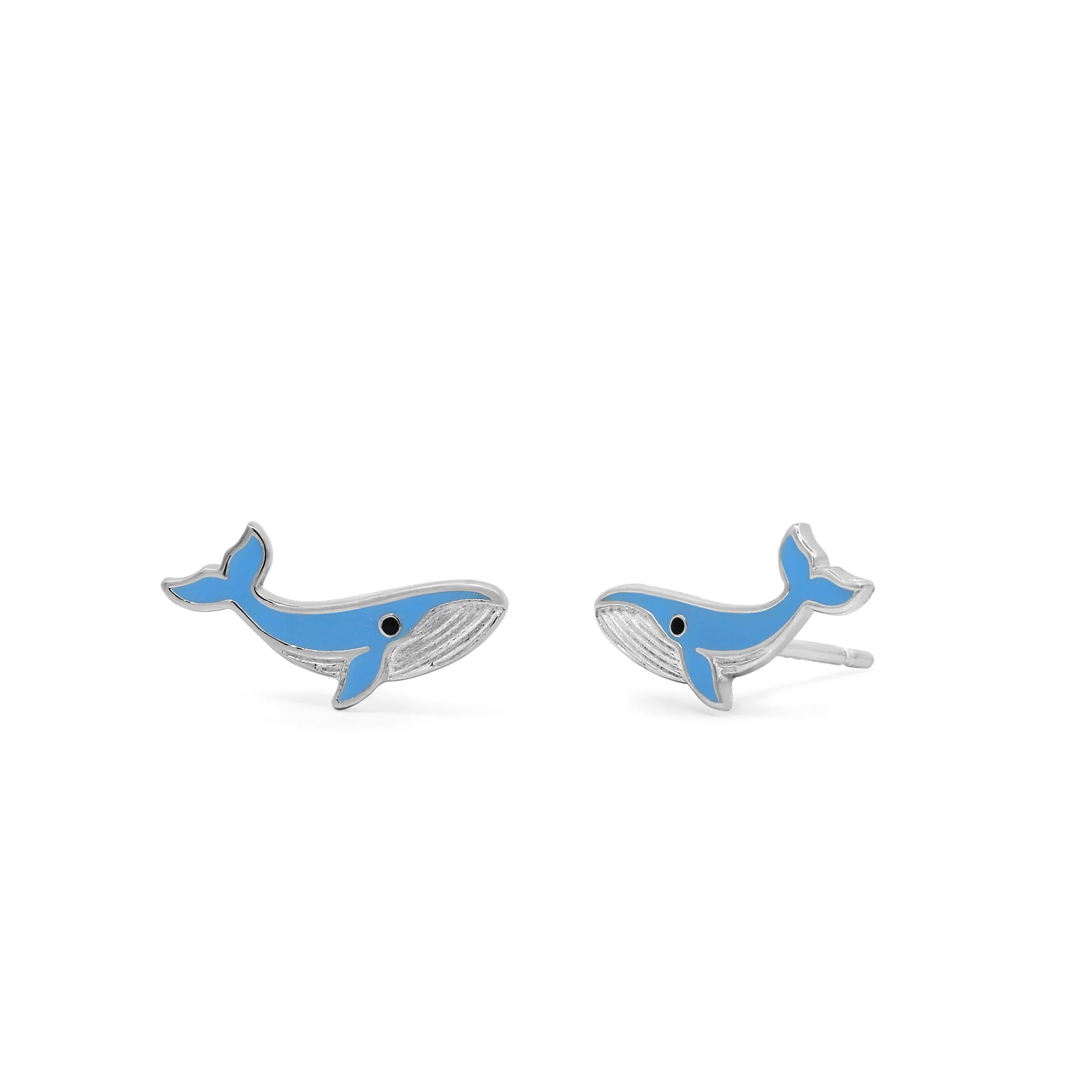 Blue Whale Stud Earrings