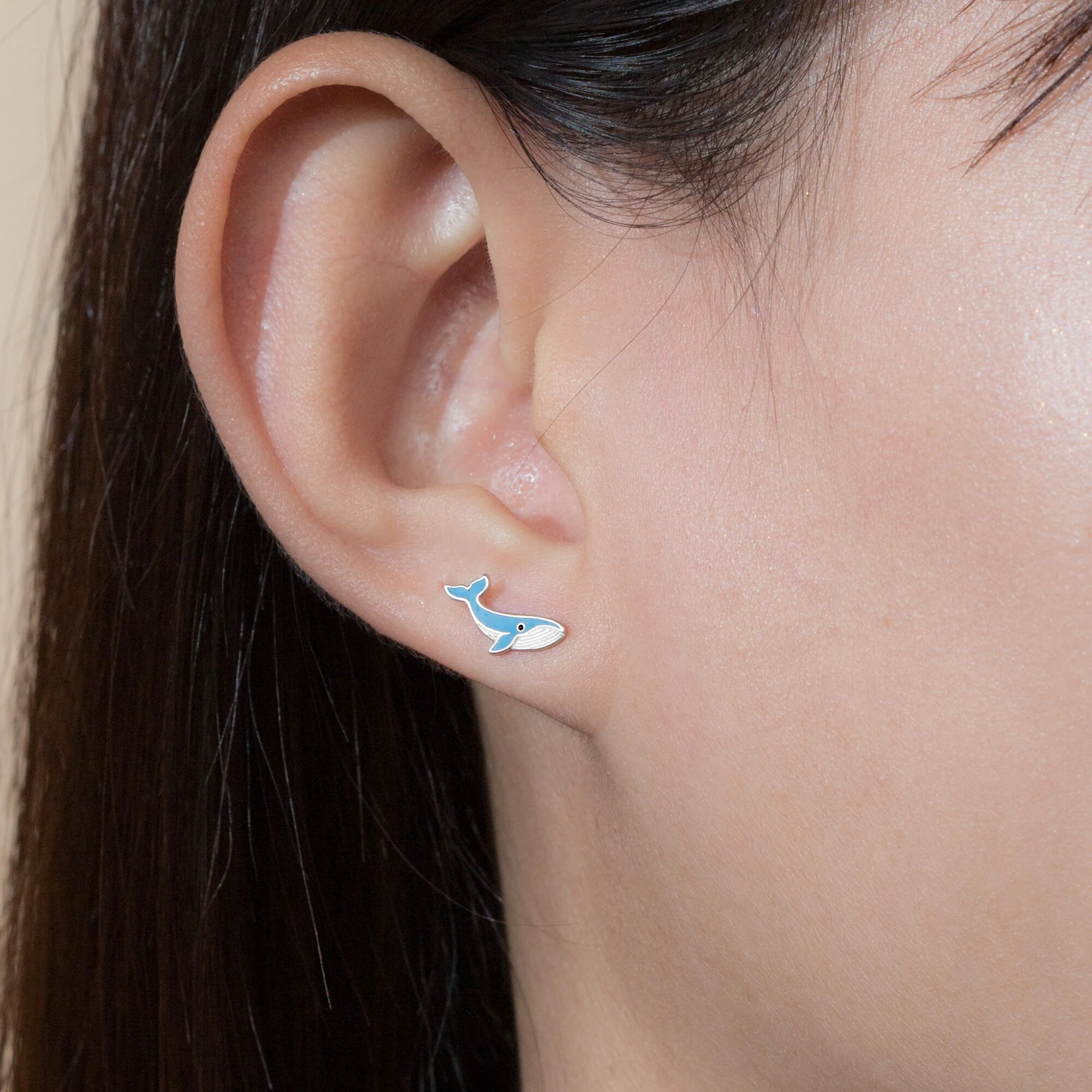 Blue Whale Stud Earrings - Image 2